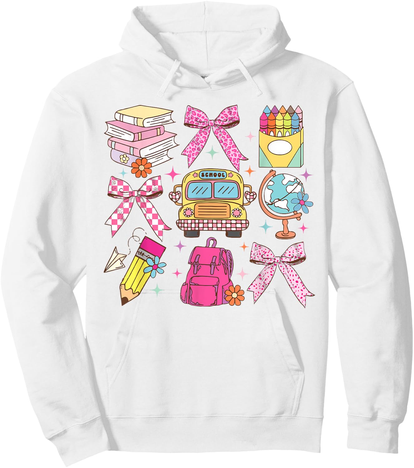 Coquette Bow Teacher Back To School Teacher Life Student Kid Hoodie - Hoodie | White