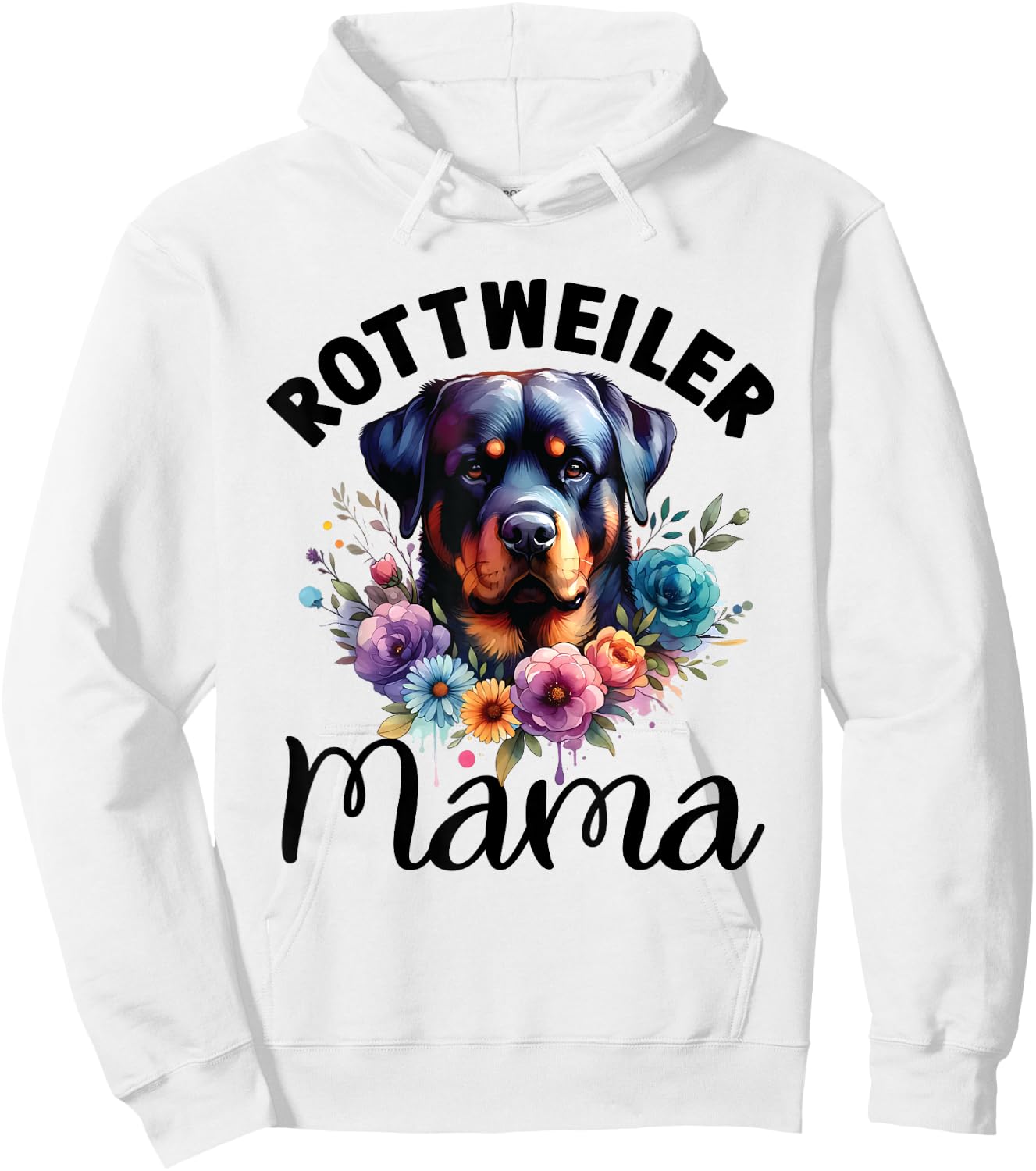 Floral Rottweiler Mom Dog Lovers Rottie Mama Mother's Day Men Women Kids Hoodie - Hoodie | White