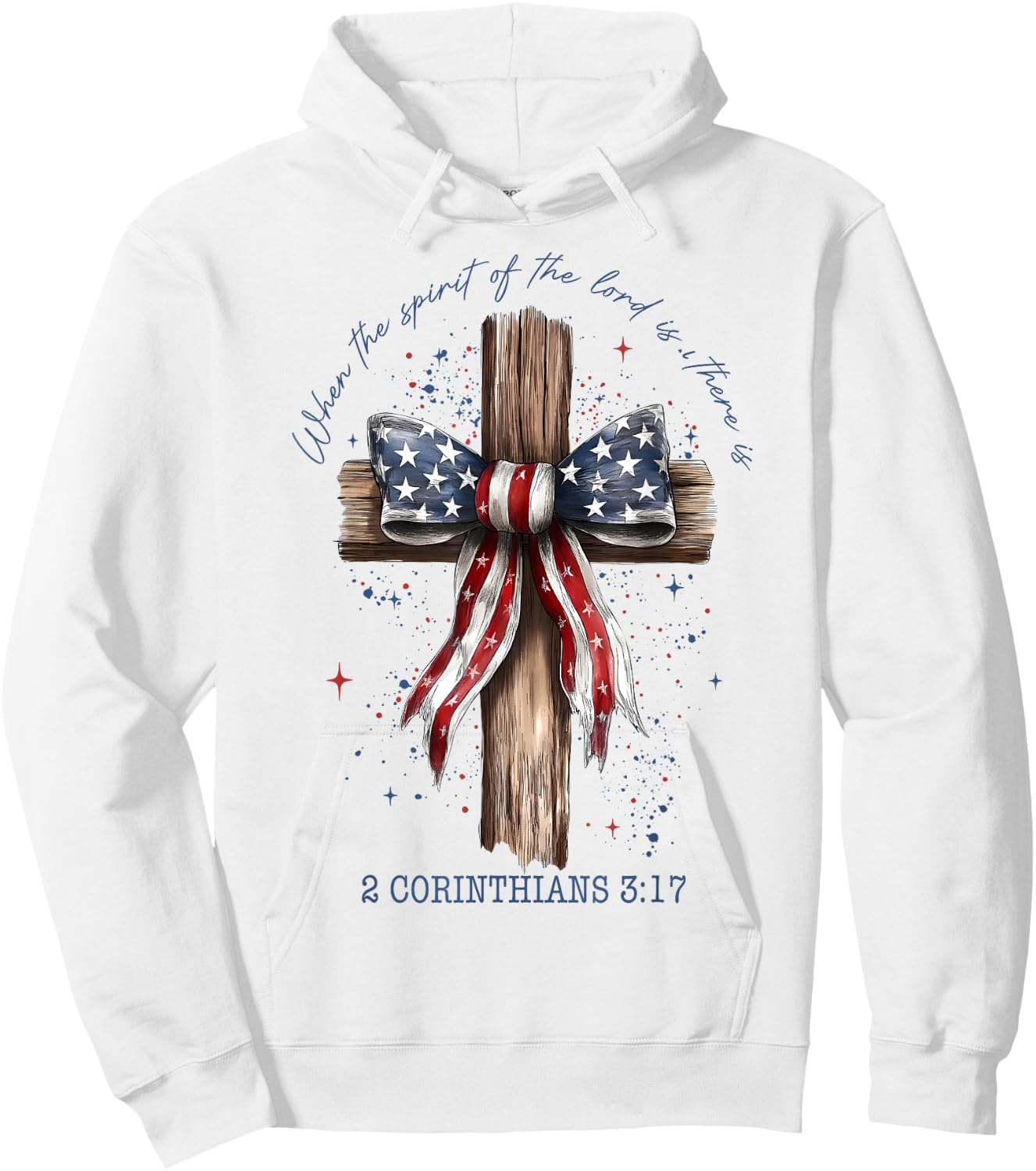Flag Cross Hoodie - Hoodie | White