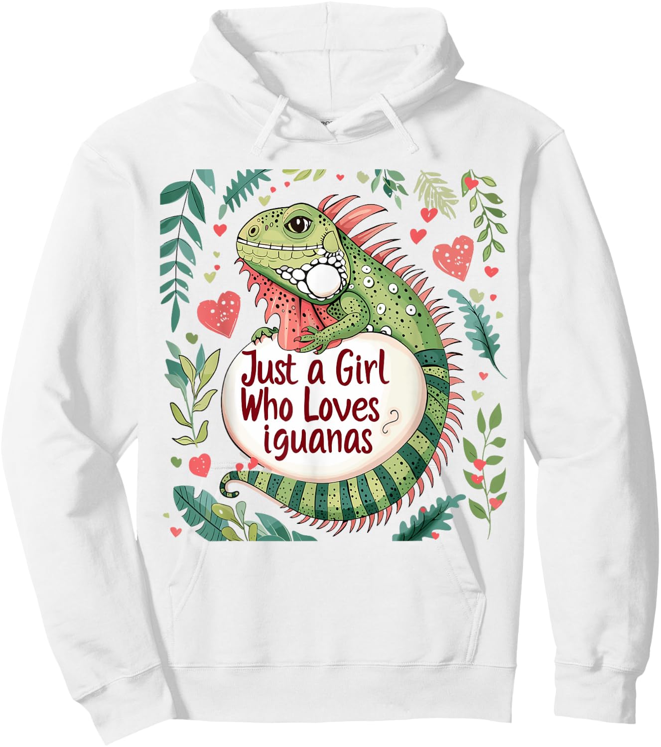 Funny Iguana Lovers Women Gift Just A Girl Who Loves Iguanas Hoodie - Hoodie | White
