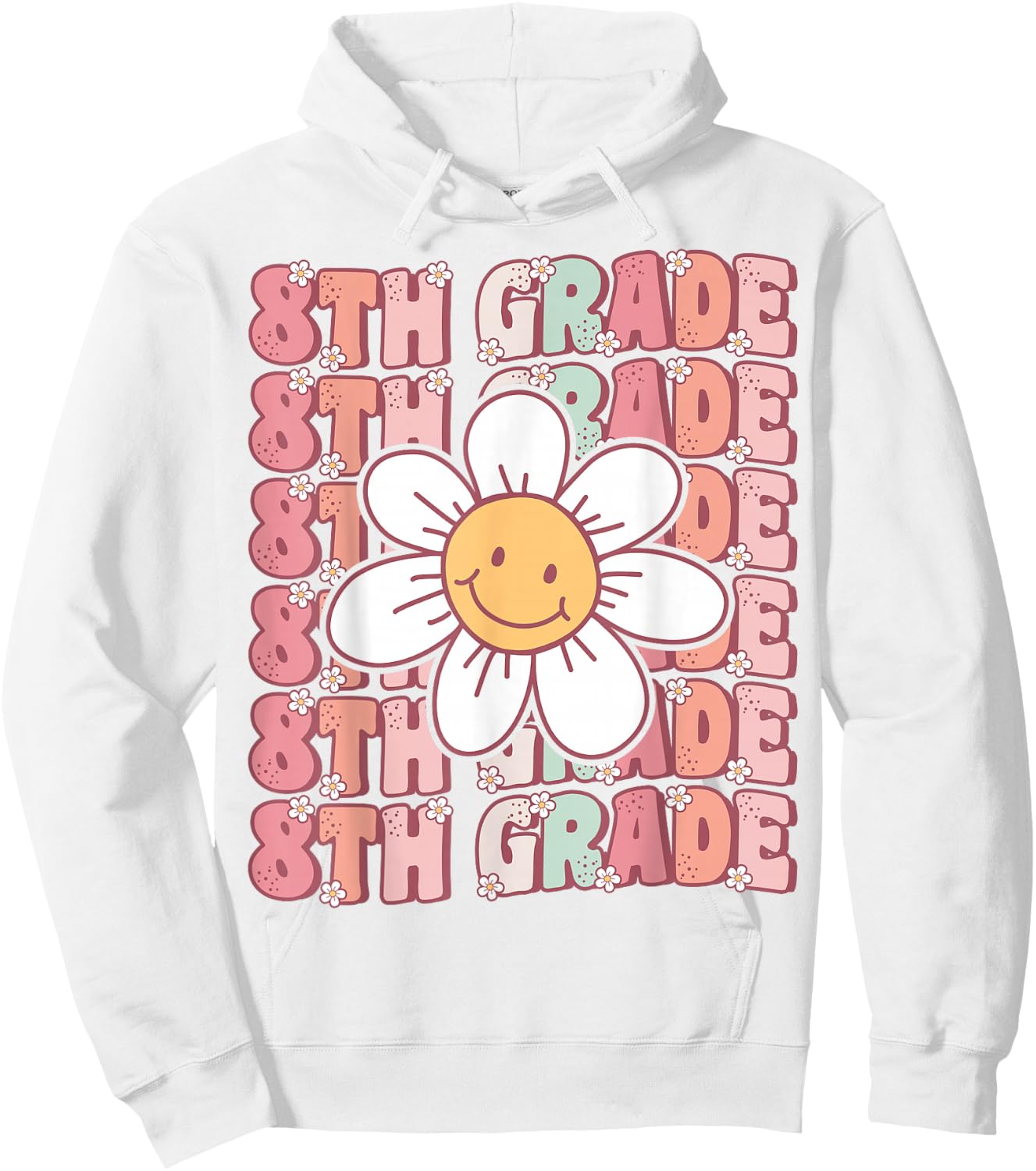 Groovy 8th Grade Back To School First Day of Eighth Grade Hoodie - Hoodie | White