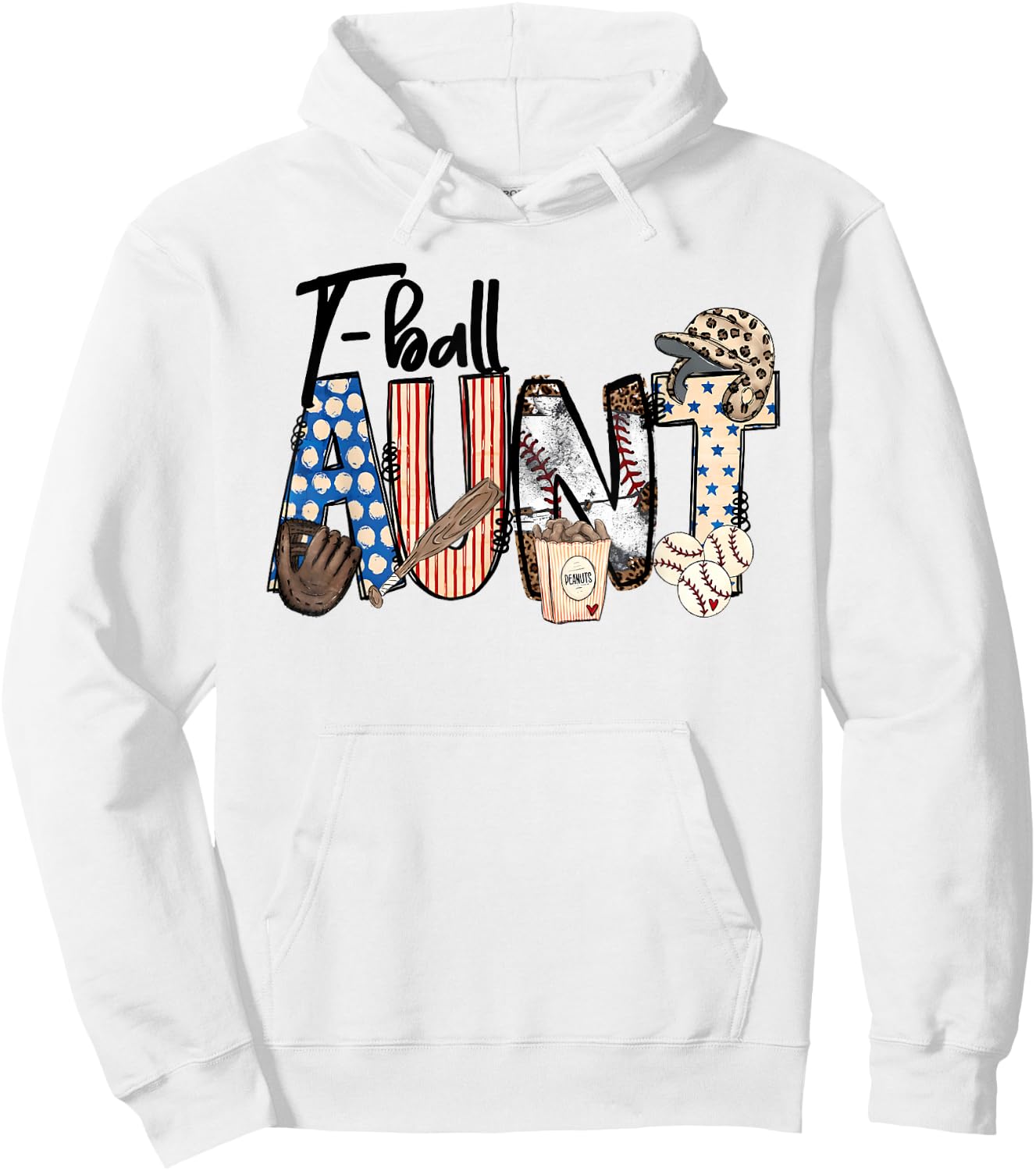 T-ball Aunt Auntie Proud ball Aunt Mother's Day Sports Hoodie - Hoodie | White