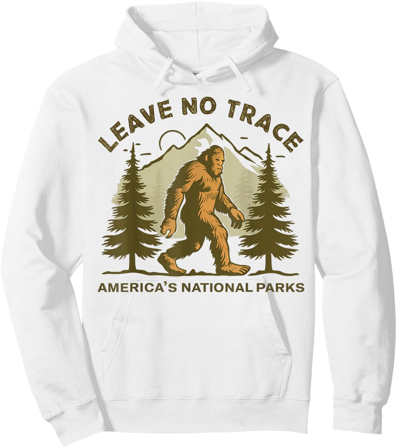 Leave No Trace America National Parks Shirt Funny Big Foot Hoodie - Hoodie | White