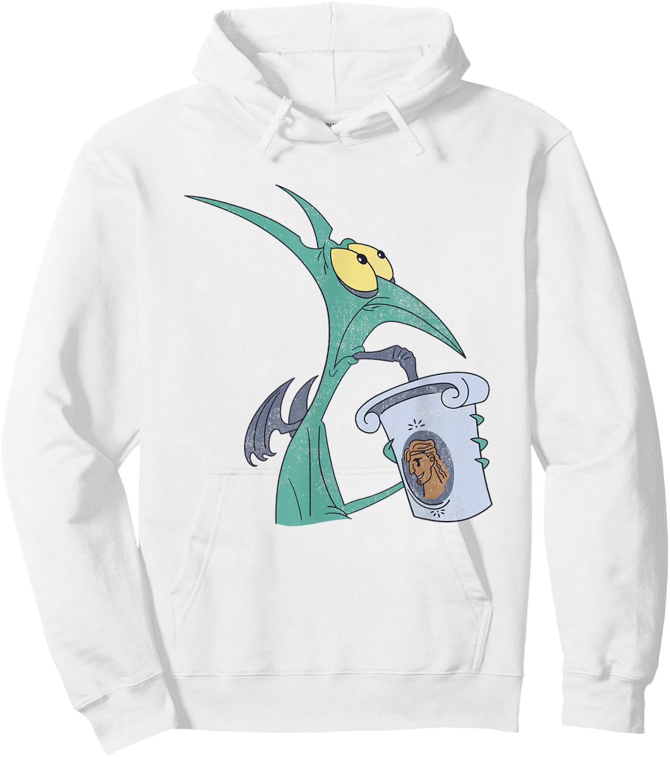 Disney Hercules I Am Panic Distressed Big Chest Portrait Hoodie - Hoodie | White