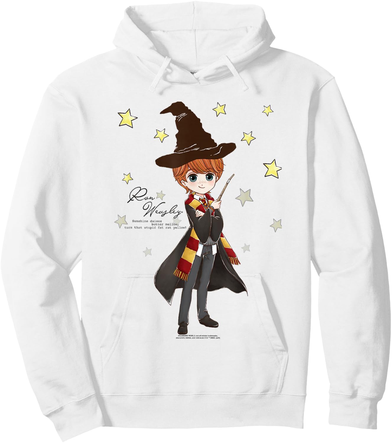 Harry Potter Ron Weasley Quote and Stars Hoodie - Hoodie | White