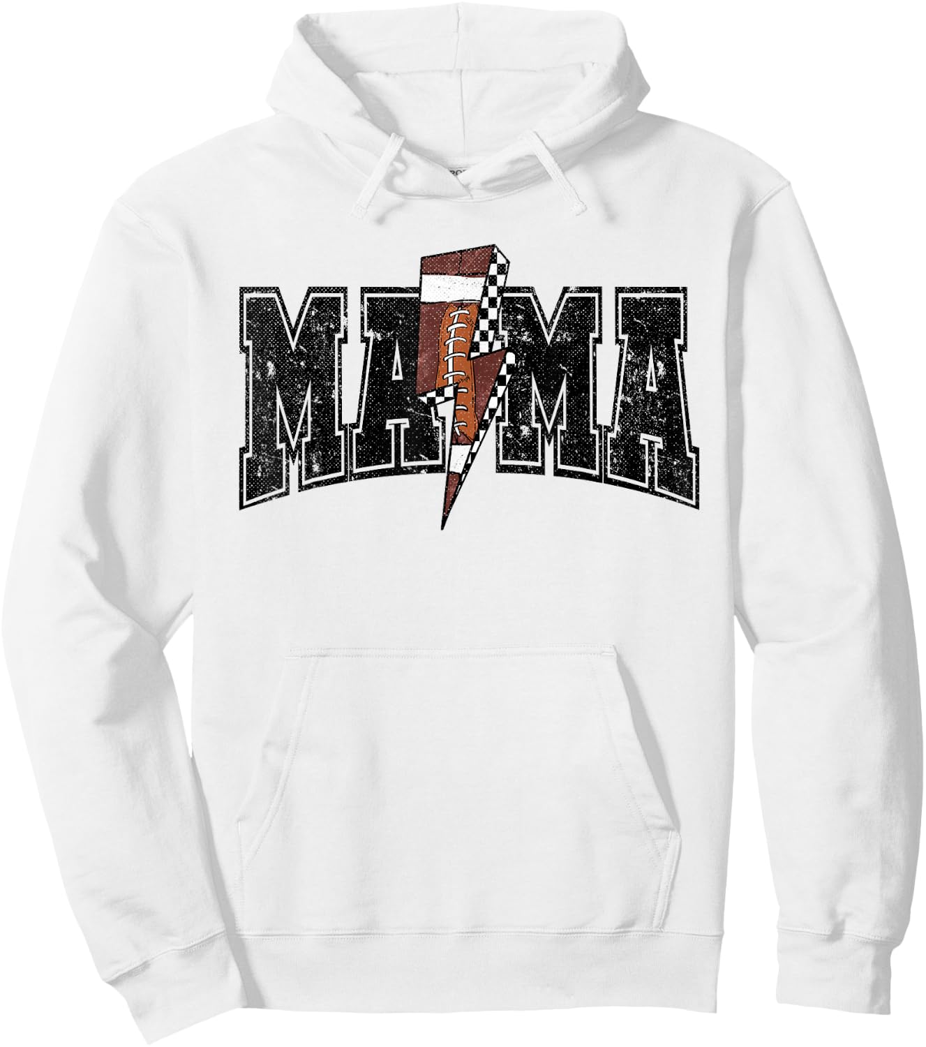 Vintage Football Mama Hoodie - Hoodie | White