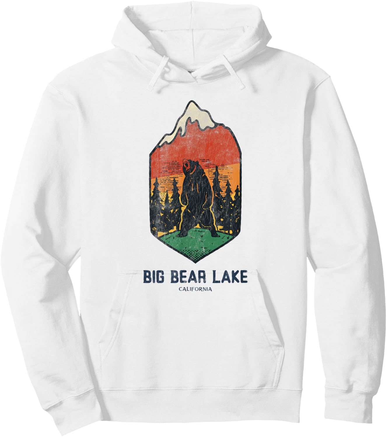 Vintage Retro Big Bear Lake California Hoodie - Hoodie | White