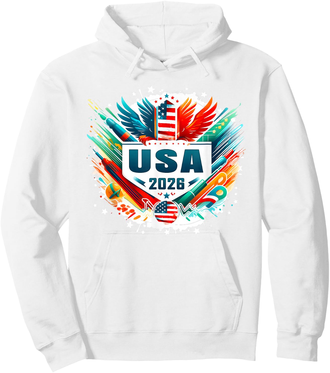 USA Player 2026 Women Men Boys Kids Youth Teen USA 2026 Hoodie - Hoodie | White