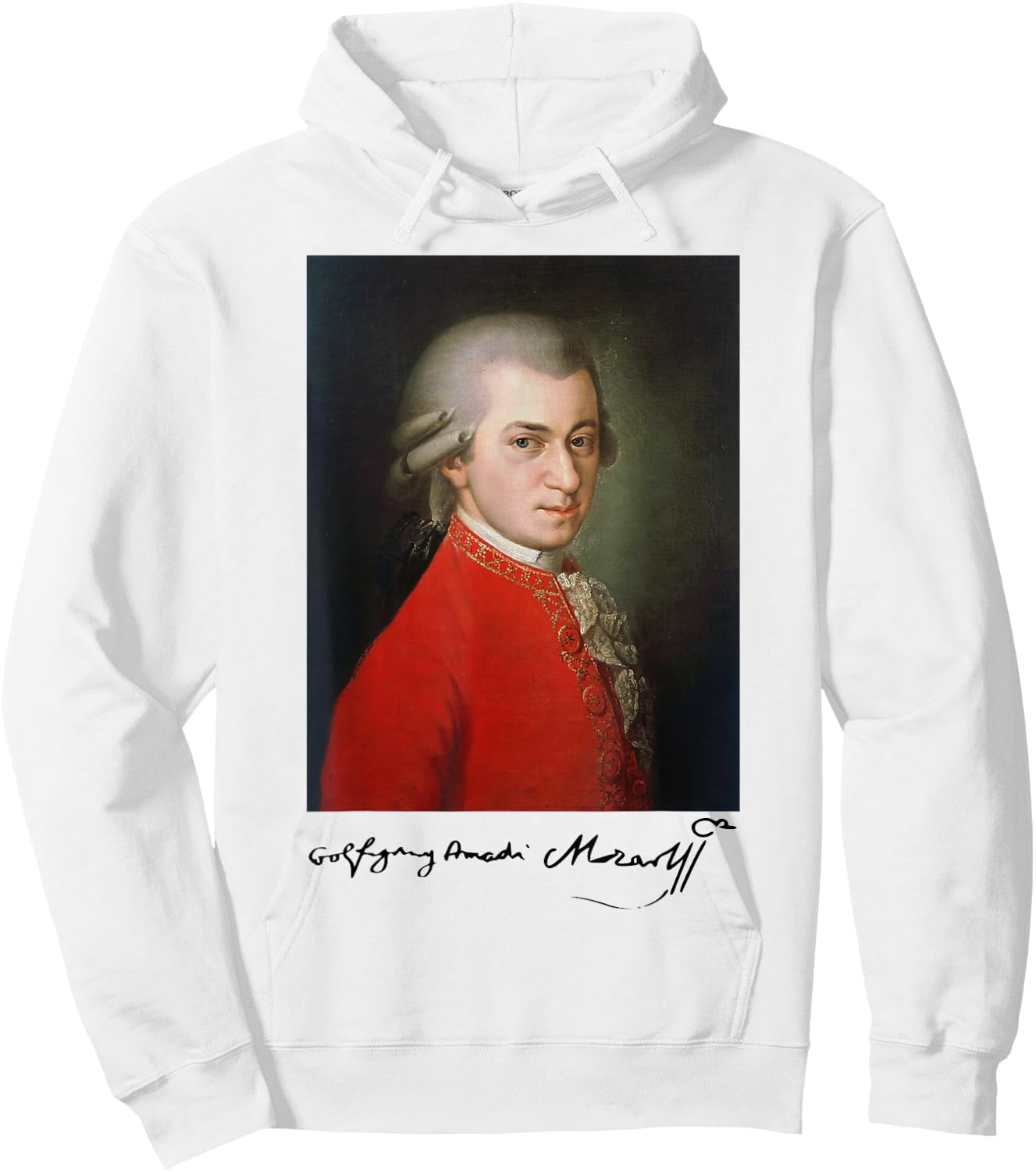 Wolfgang Amadeus Mozart - Composer Signature Classical Music Hoodie - Hoodie | White