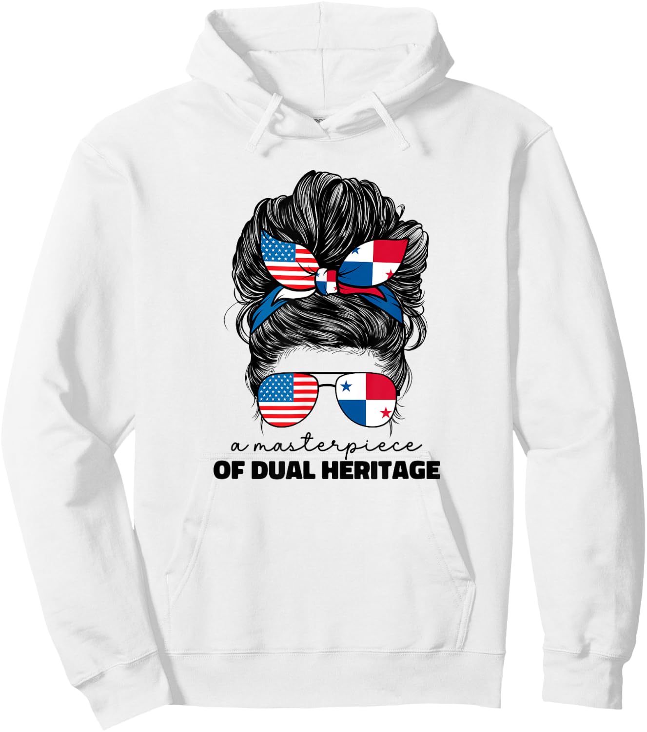 Half American And Panamanian Panama Usa Flag Girl Women Hoodie - Hoodie | White
