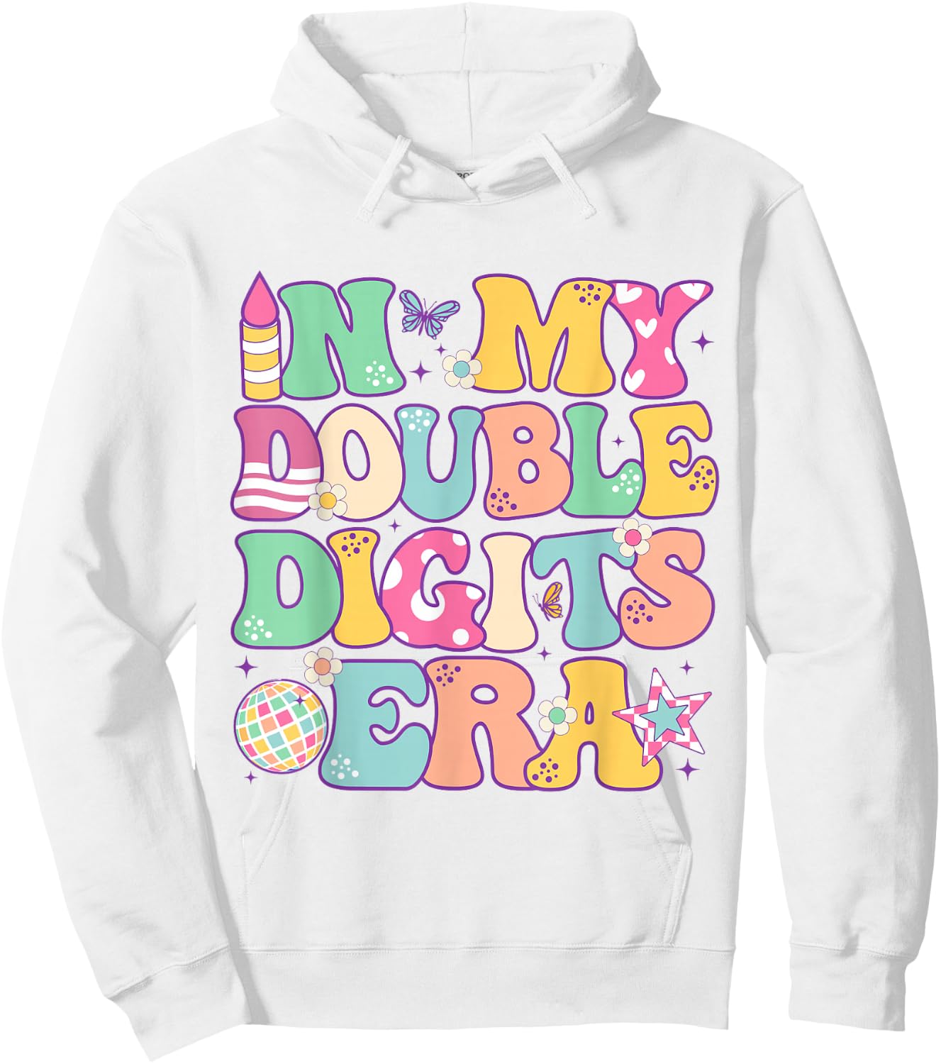 10th Birthday Girls 10yr Old Bday In My Double Digits Era Hoodie - Hoodie | White