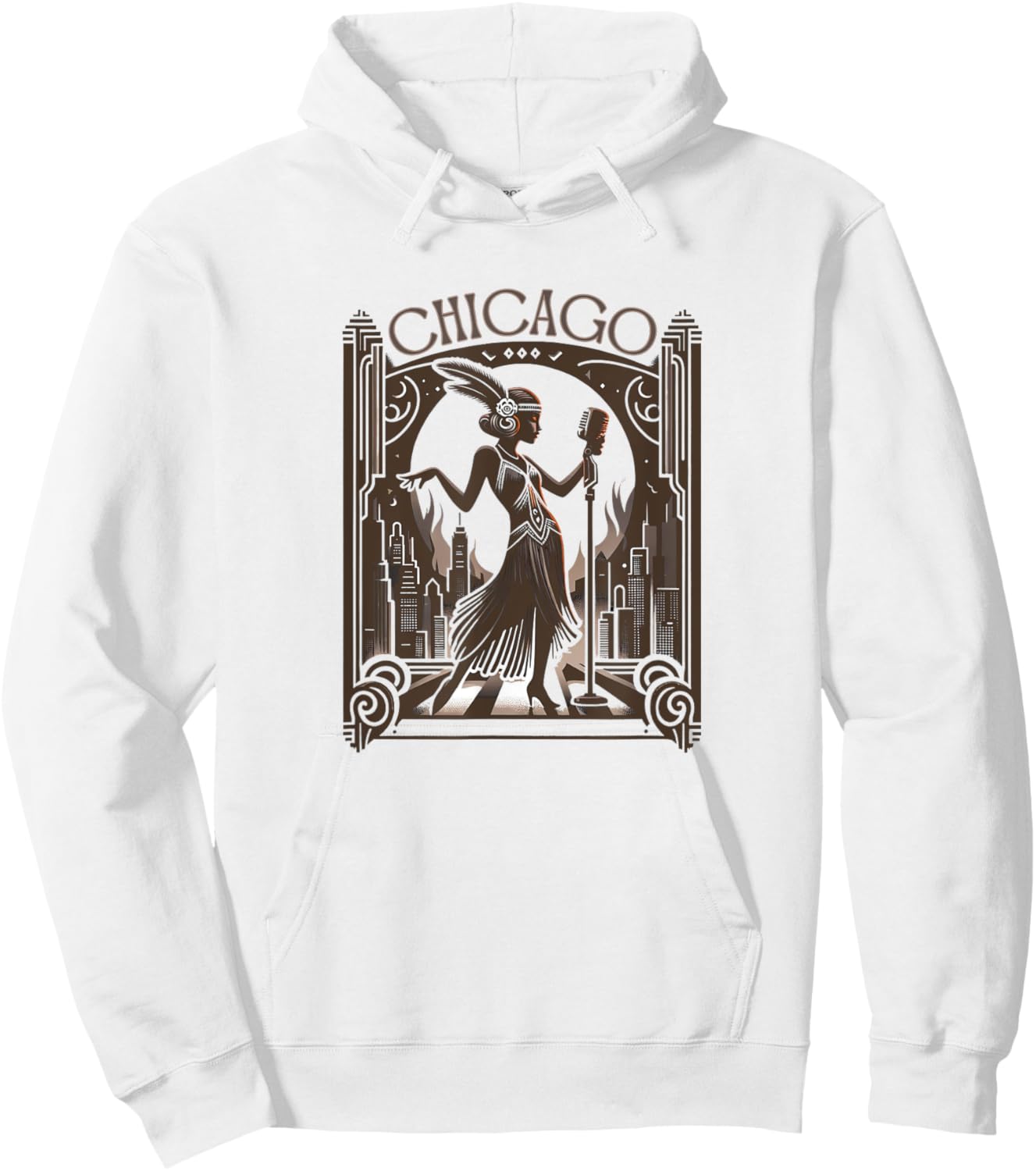 Chicago Jazz Art Deco 1920s Musical Theatre Musicals Flapper Hoodie - Hoodie | White