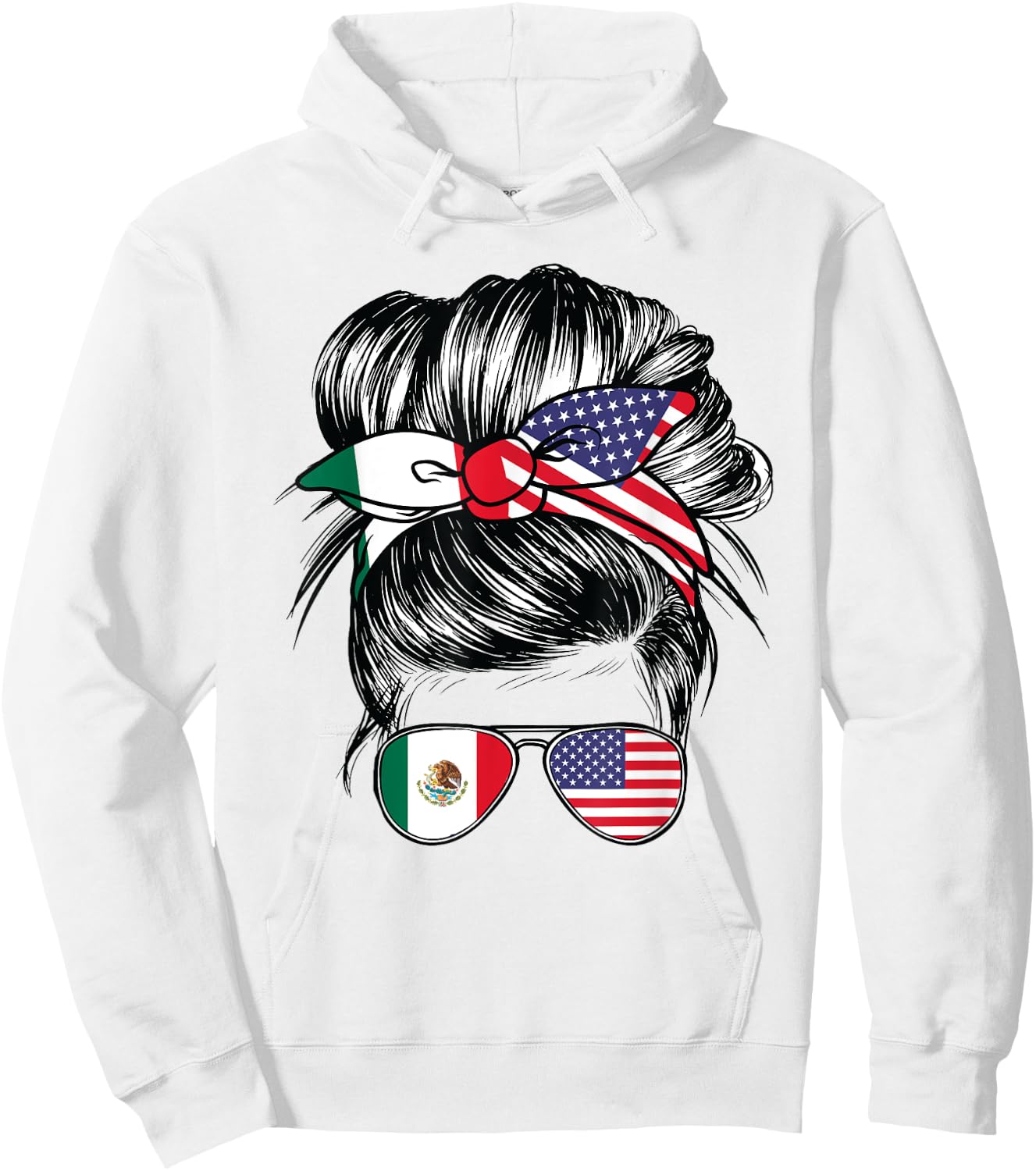Mexican Flag Mexico Women American USA Heritage Mexico Hoodie - Hoodie | White