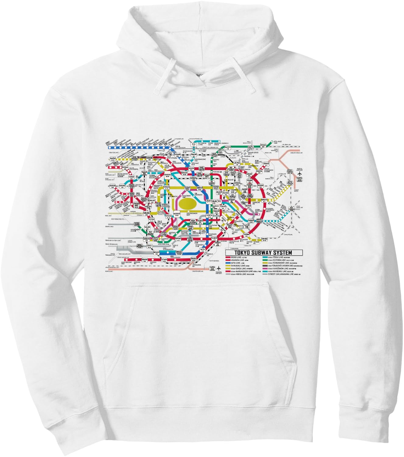Tokyo Subway Map - Map of the Tokyo Subway System Hoodie - Hoodie | White