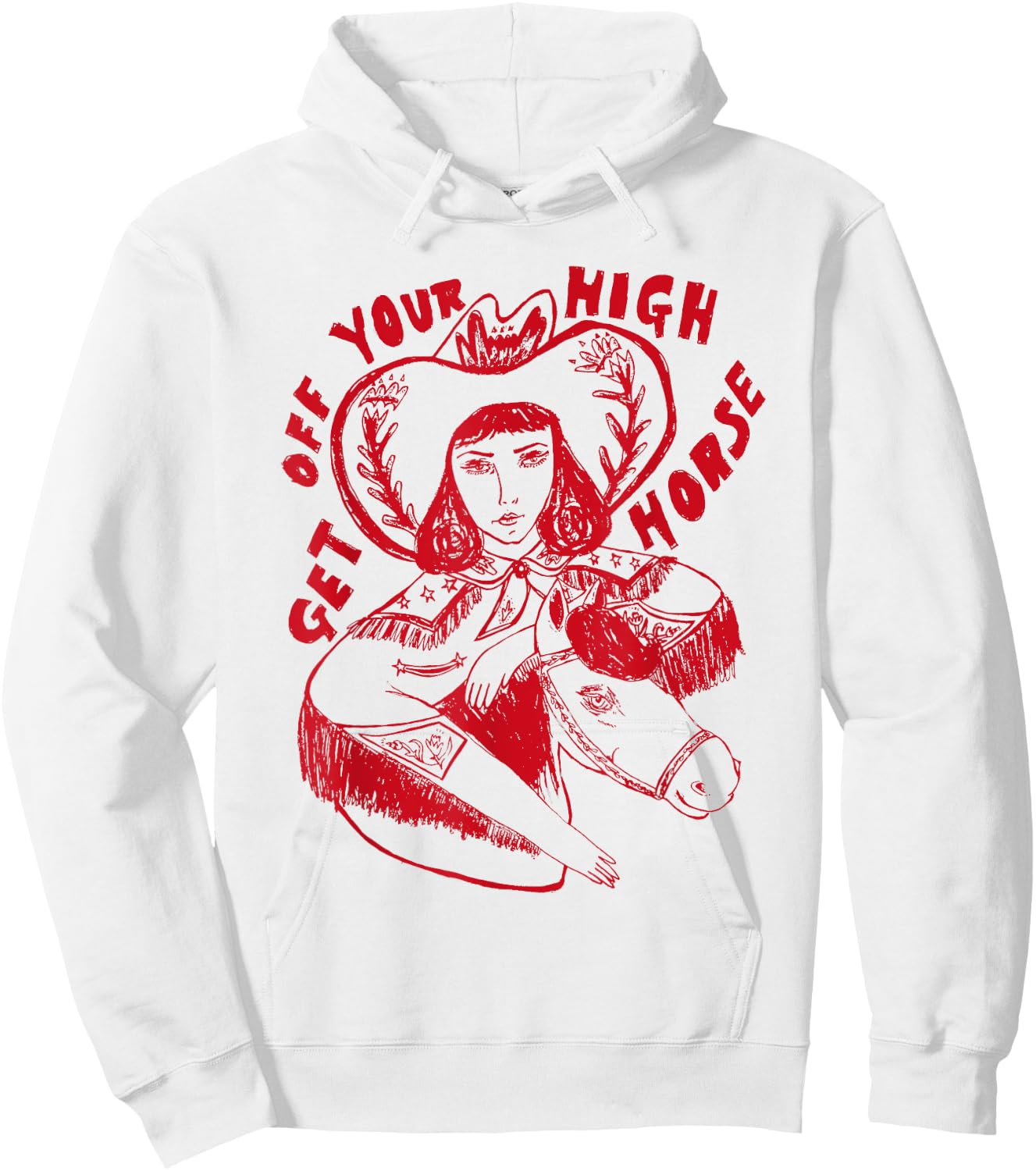 Get off your high horse funny design Hoodie - Hoodie | White