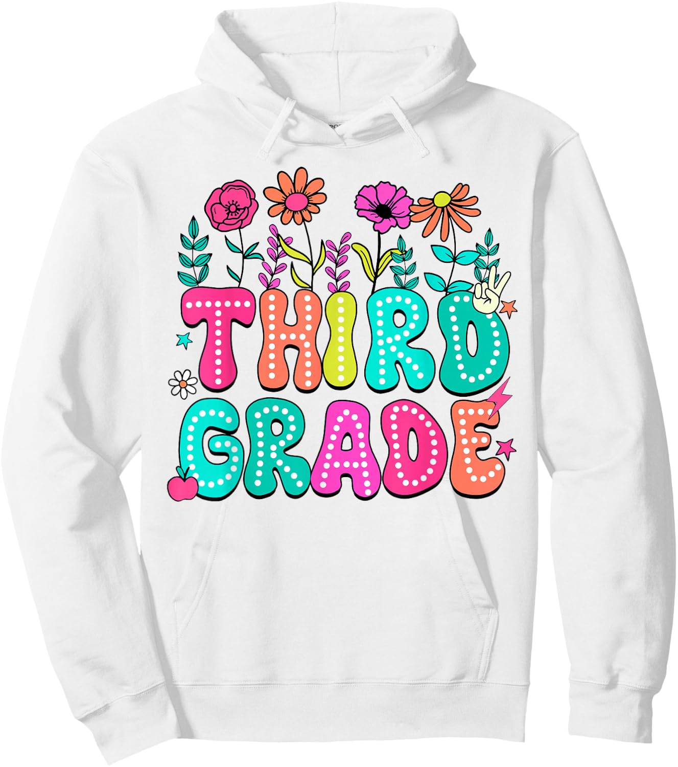 3rd Grade Teacher Student Wildflower Back To School Floral Women Girls Kids Hoodie - Hoodie | White