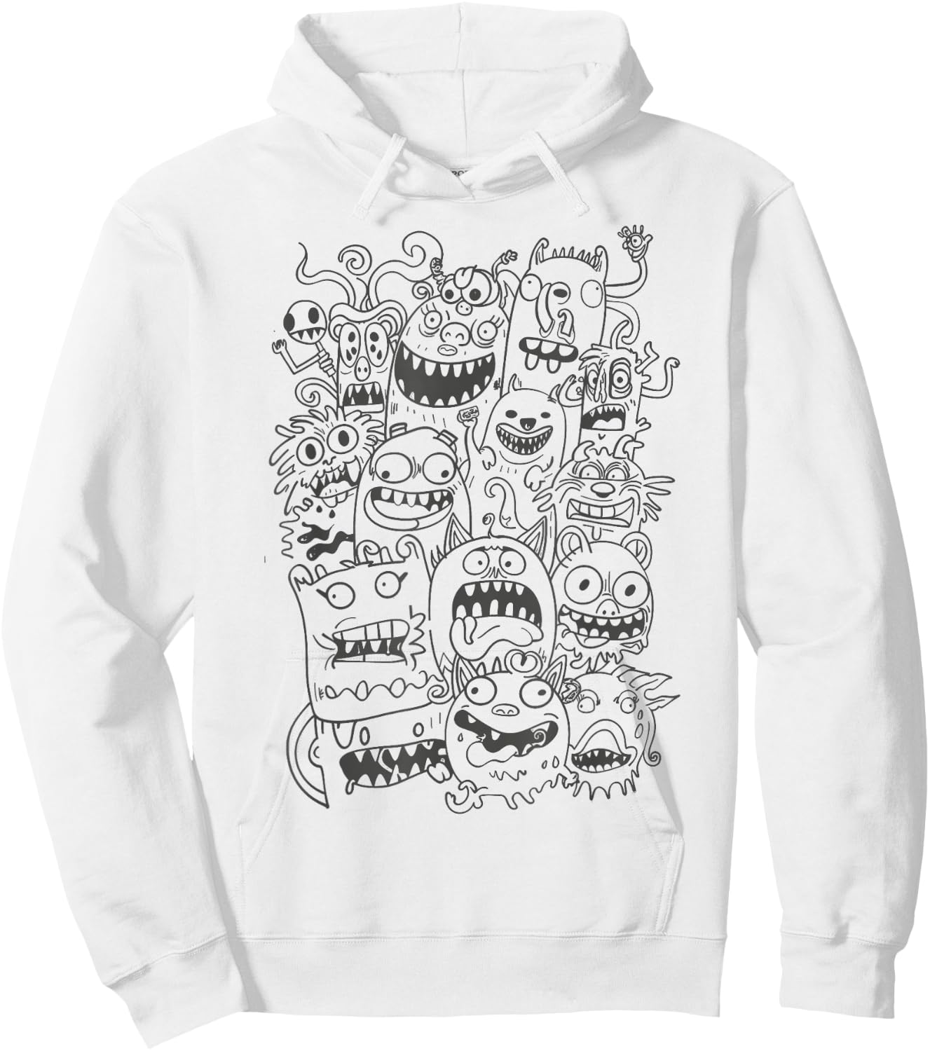 Cute Cartoon Funny Monsters Art for Kids Hoodie - Hoodie | White