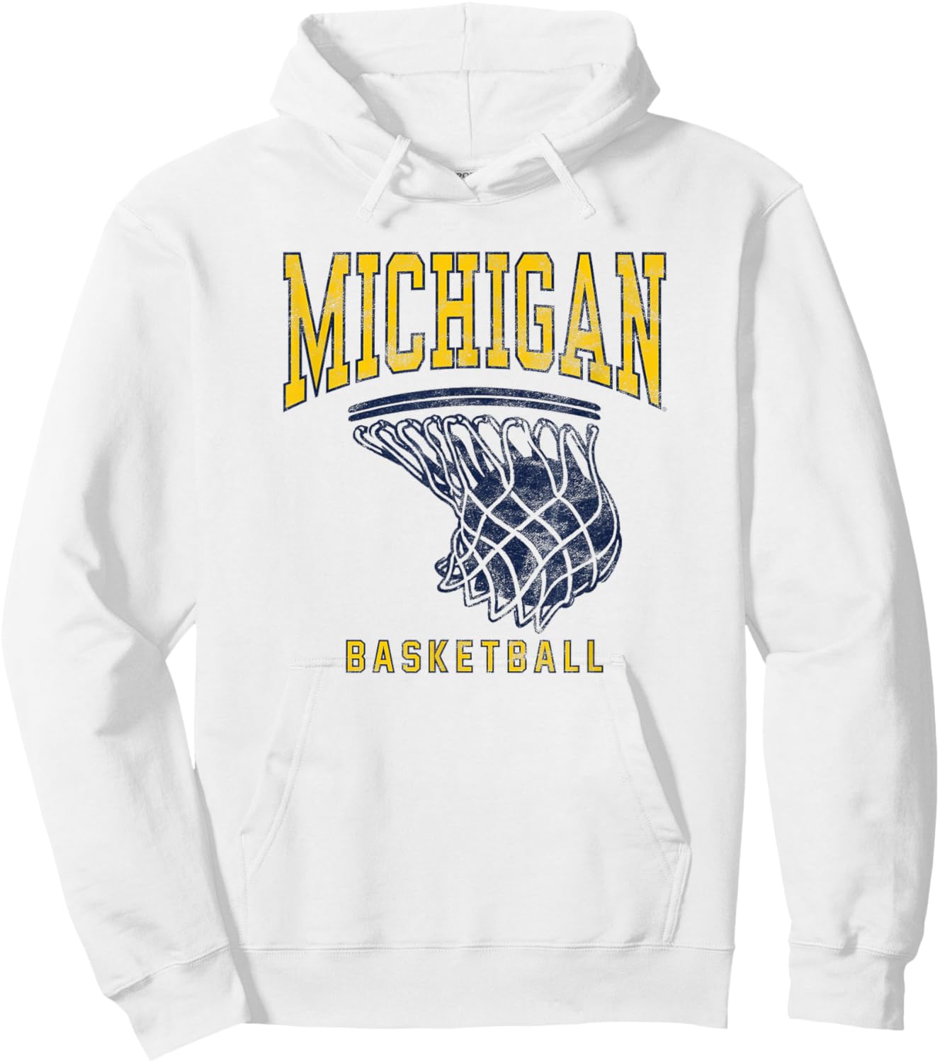 University of Michigan Wolverines U of M Basketball Hoop Hoodie - Hoodie | White