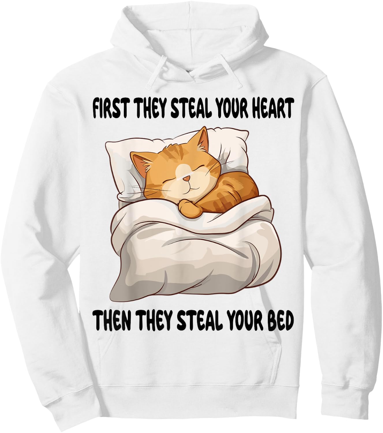 Cat Kitten Sleeping Pajamas Nightgown Men Women Girls Kids Hoodie - Hoodie | White