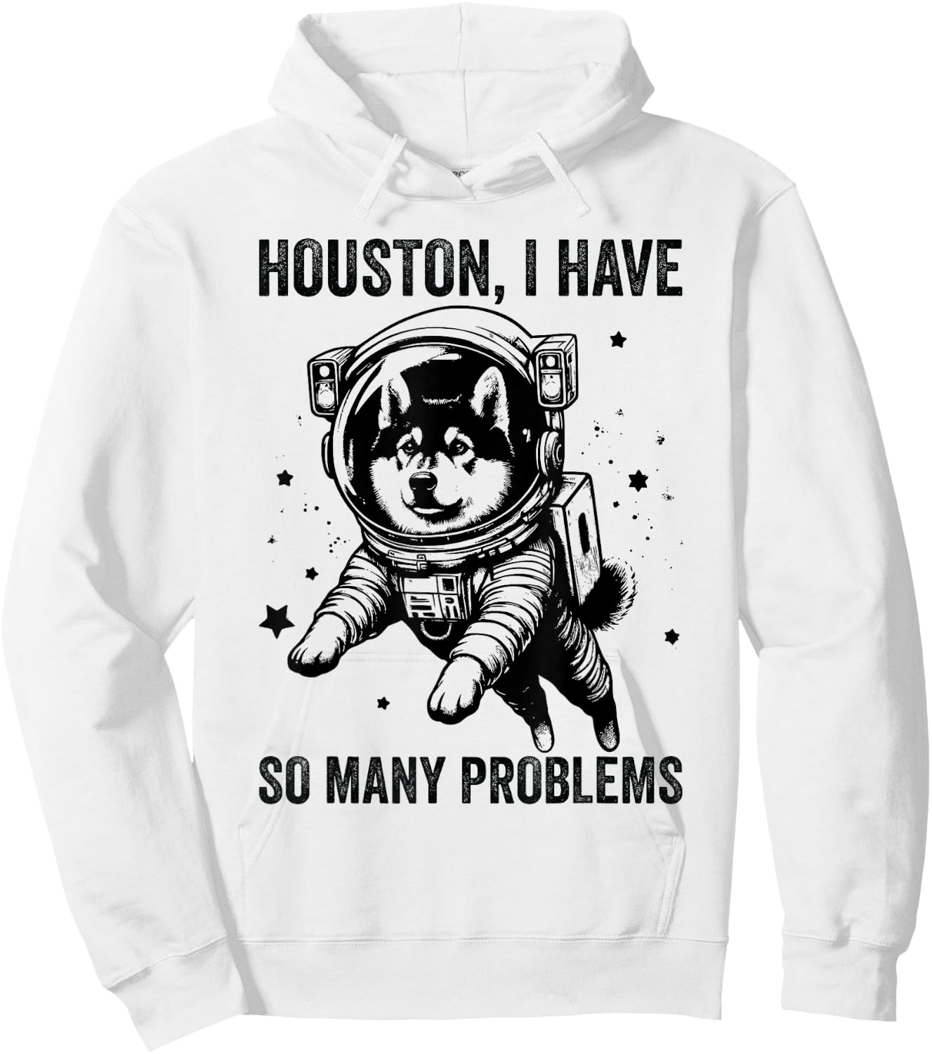 Dog Dad Mom Space - Houston Problem Norwegian Elkhound Men Women Hoodie - Hoodie | White