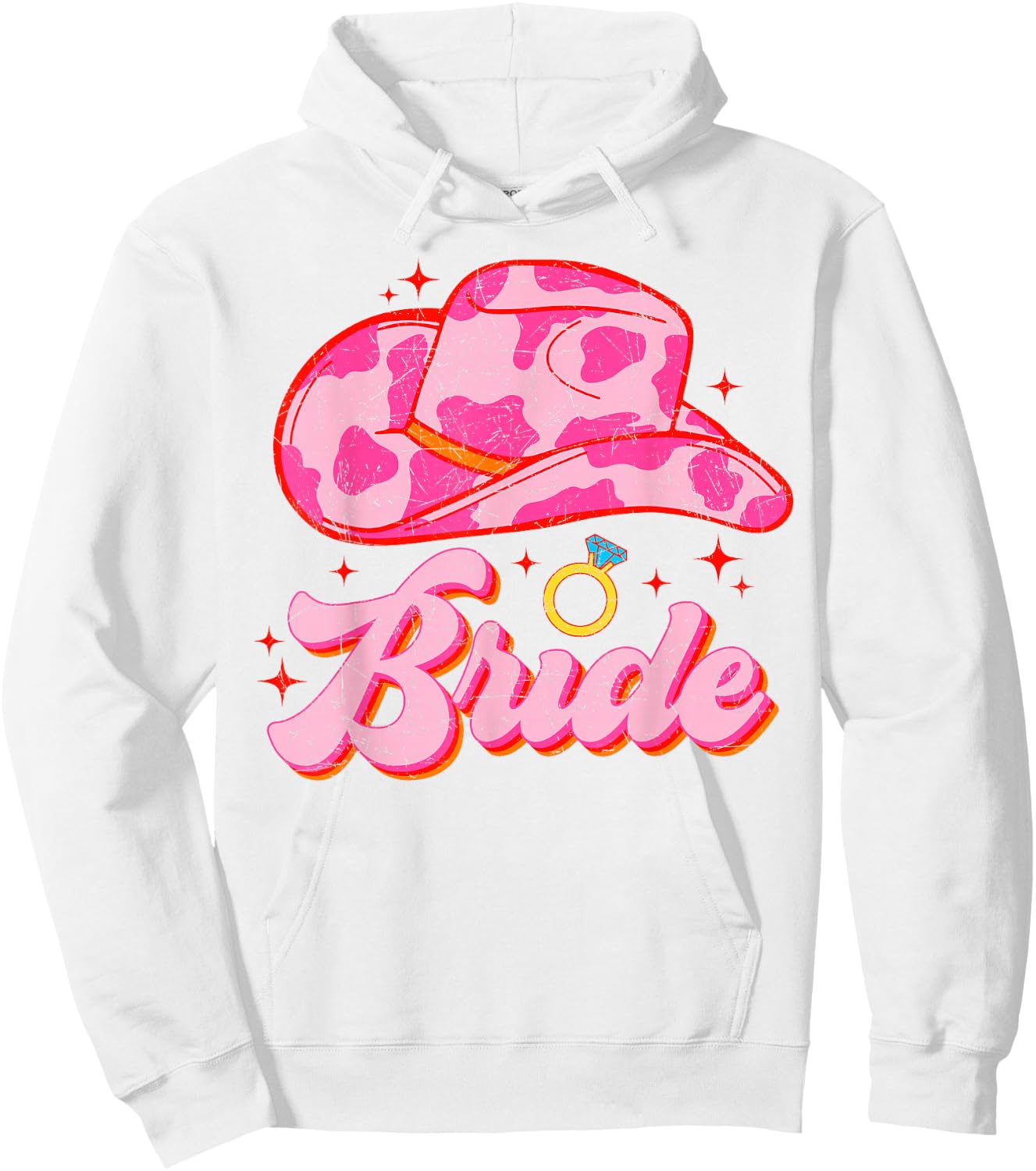 Bride Country Cowgirl Hat Western Bachelorette Party Hoodie - Hoodie | White