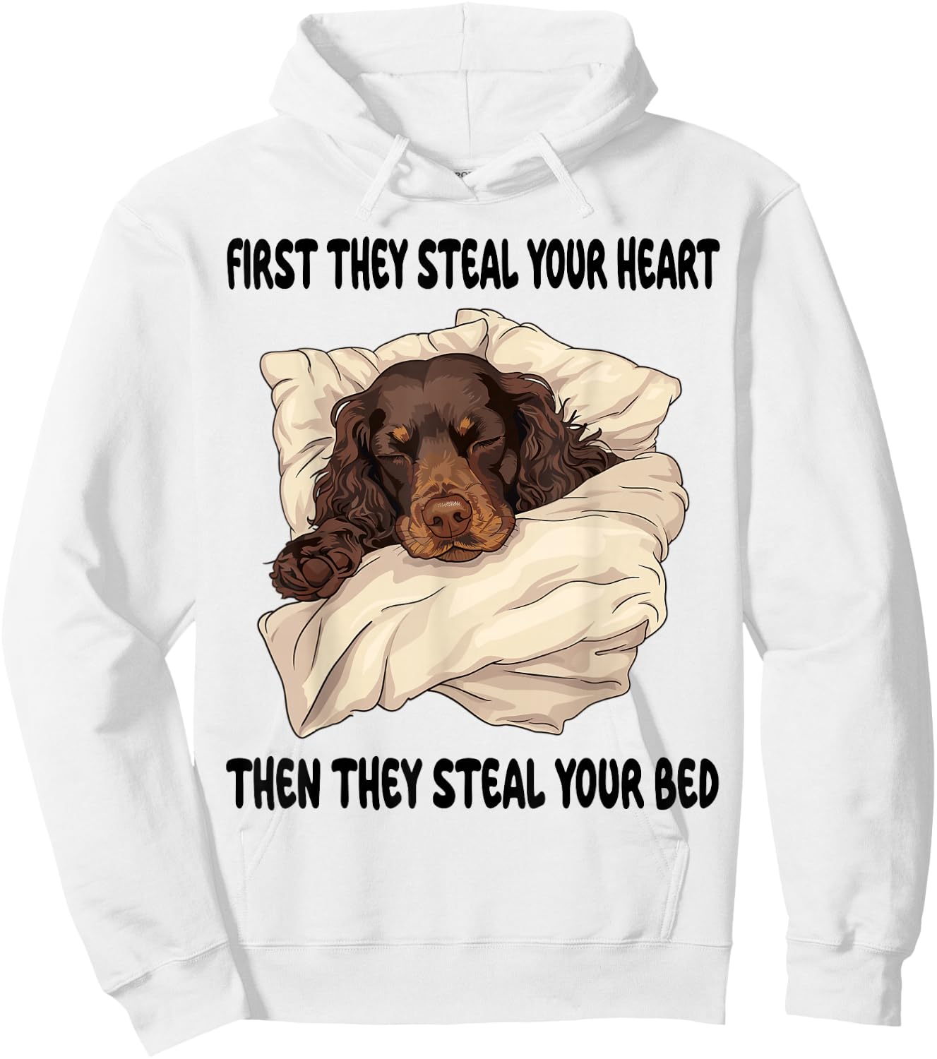 Boykin Spaniel Sleeping Pajamas Nightgown Hoodie - Hoodie | White