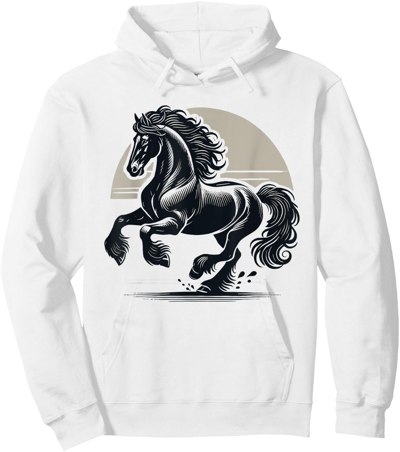 Friesian Horse Lover Majestic Friesian Horse Riding Hoodie - Hoodie | White