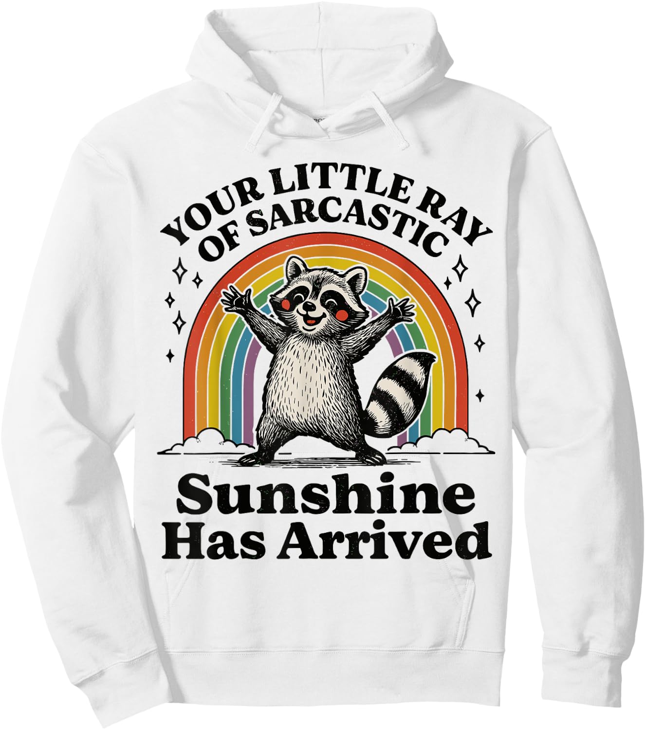 Your Little Ray Of Sarcastic Sunshine Has Arrived Raccoon Hoodie - Hoodie | White