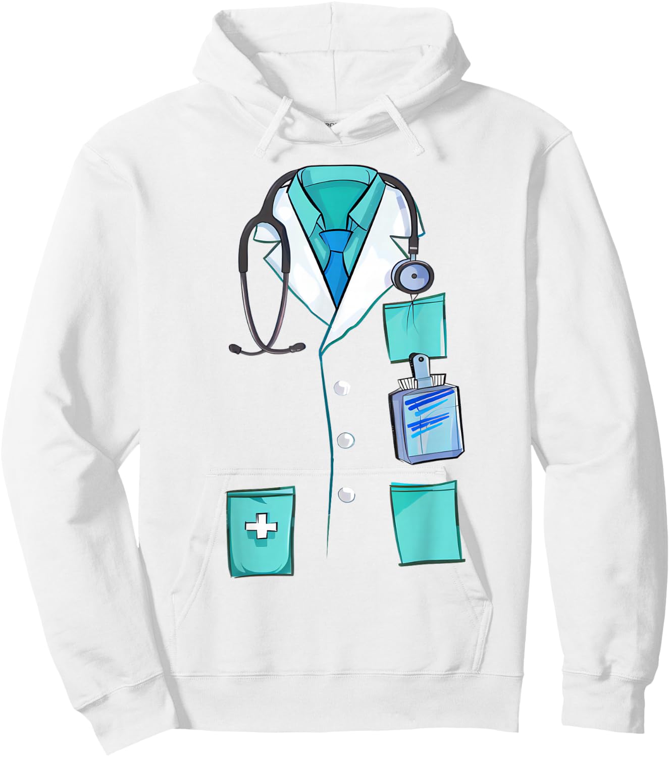 Doctor Costume Halloween White Lab Coat Men Women Kids Hoodie - Hoodie | White
