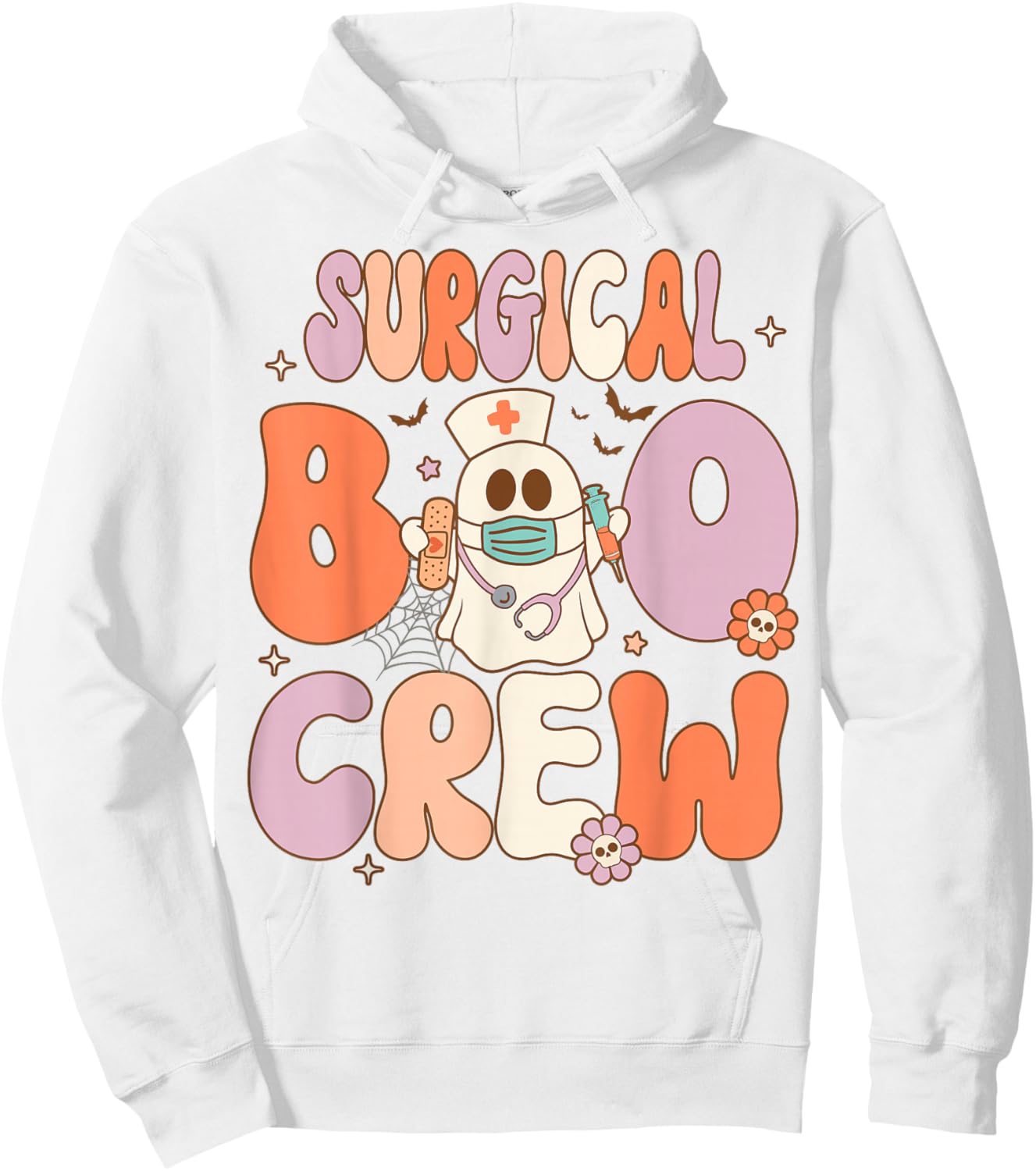 Surgical Boo Crew Nurse Funny Halloween Easy Costume Hoodie - Hoodie | White
