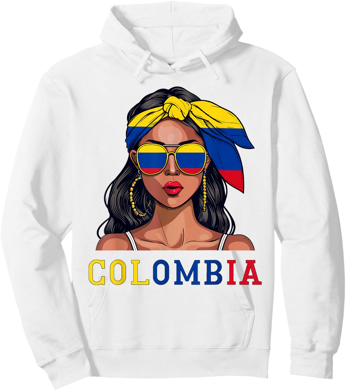 Colombianas Souvenirs Products Woman Flag Roots Colombia Hoodie - Hoodie | White