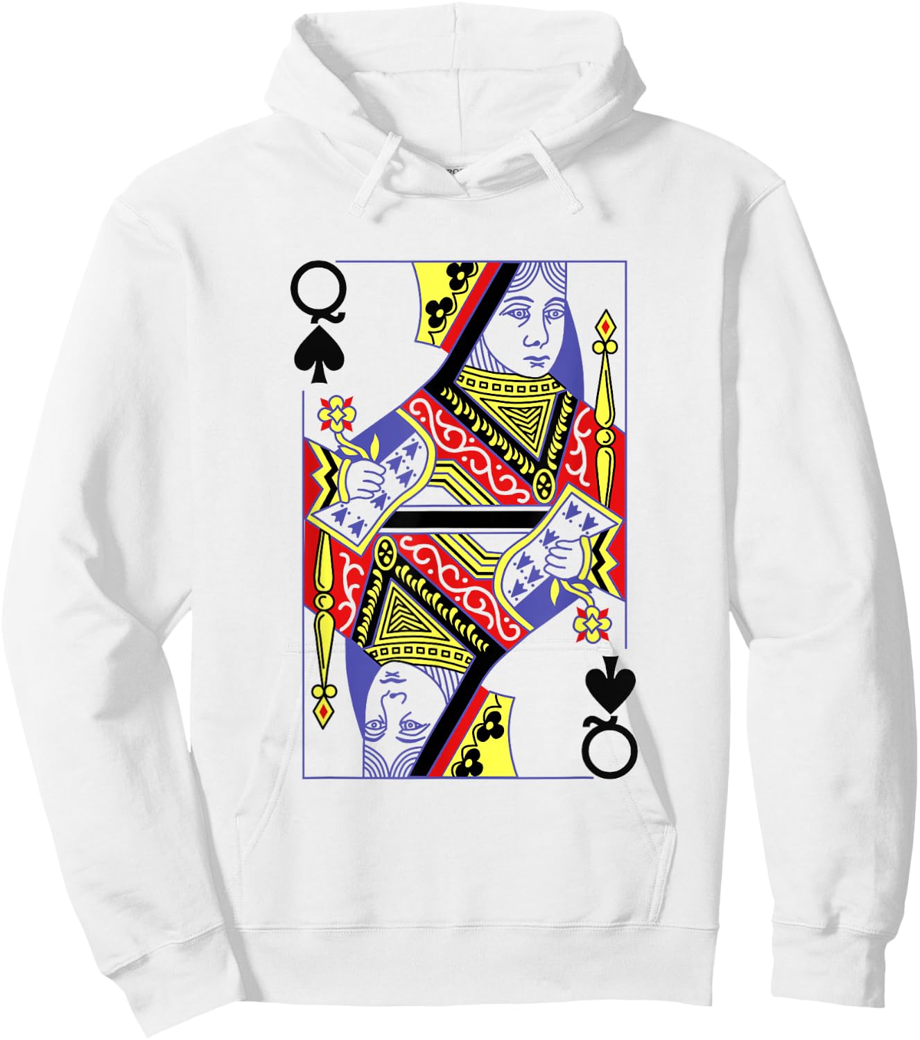 Queen of Spades Royal Flush Costume Halloween Playing Cards Hoodie - Hoodie | White