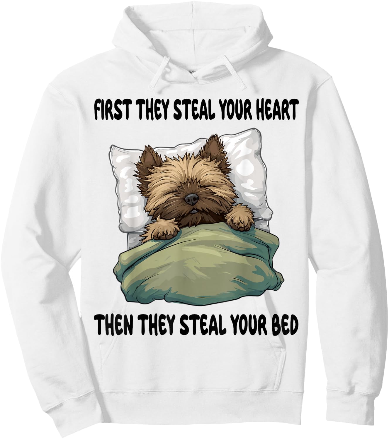 Cairn Terrier Sleeping Pajamas Nightgown Hoodie - Hoodie | White