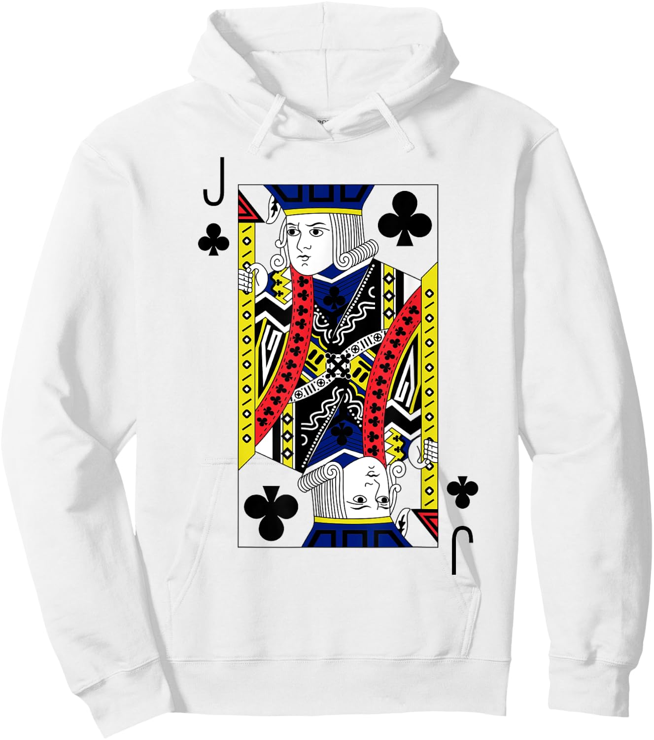 Jack of Clubs Playing Cards Halloween Party Costume Vintage Hoodie - Hoodie | White