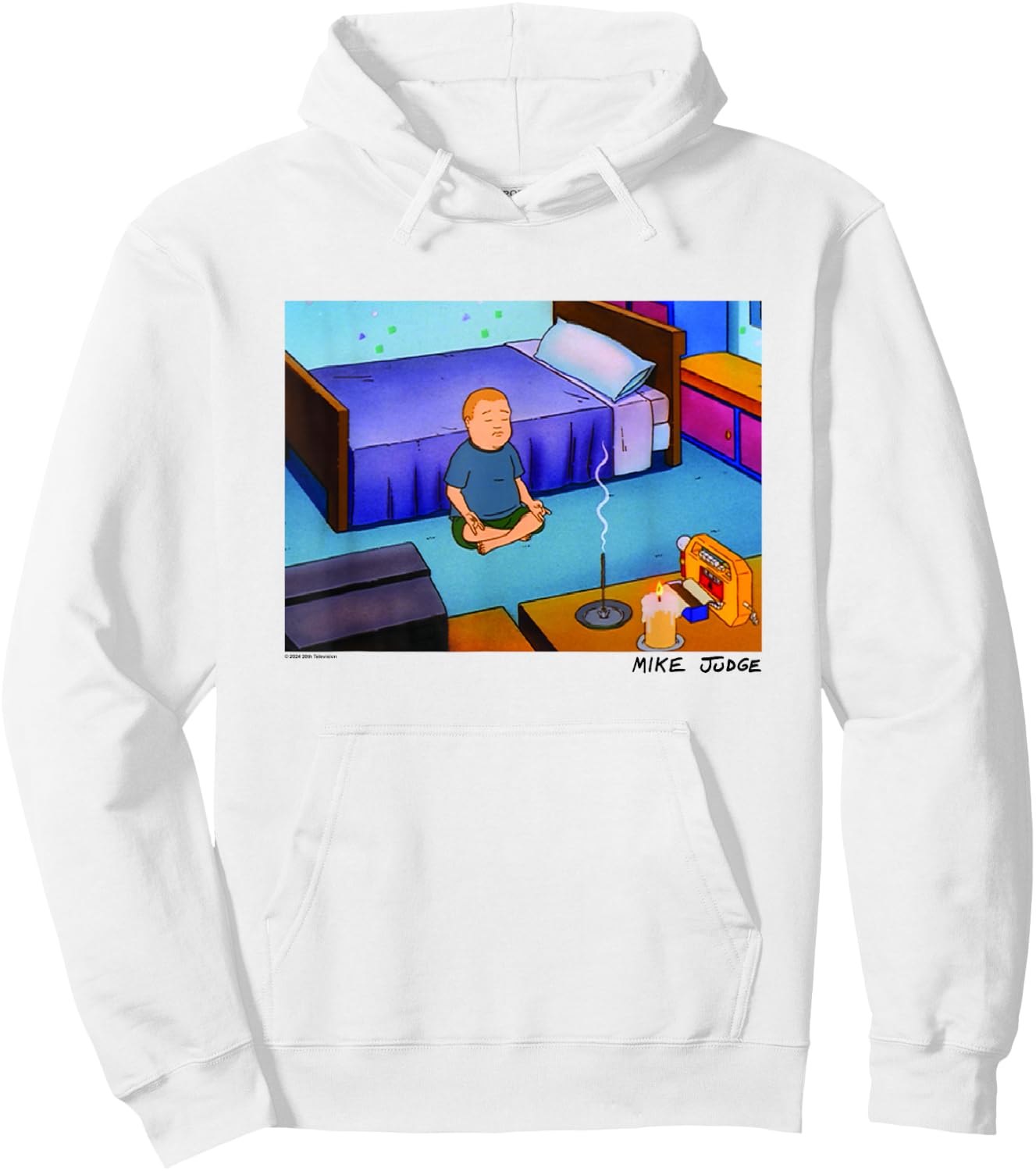 King of The Hill Bobby Hill Inner Peace Big Chest Poster Hoodie - Hoodie | White