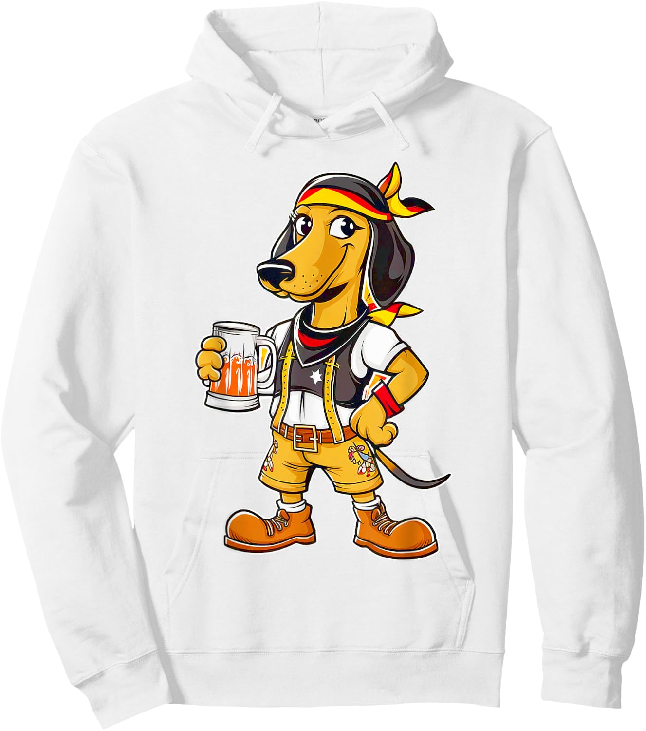 Dachshund German Clothing Oktoberfest Lederhosen Men's Cheers Hoodie - Hoodie | White