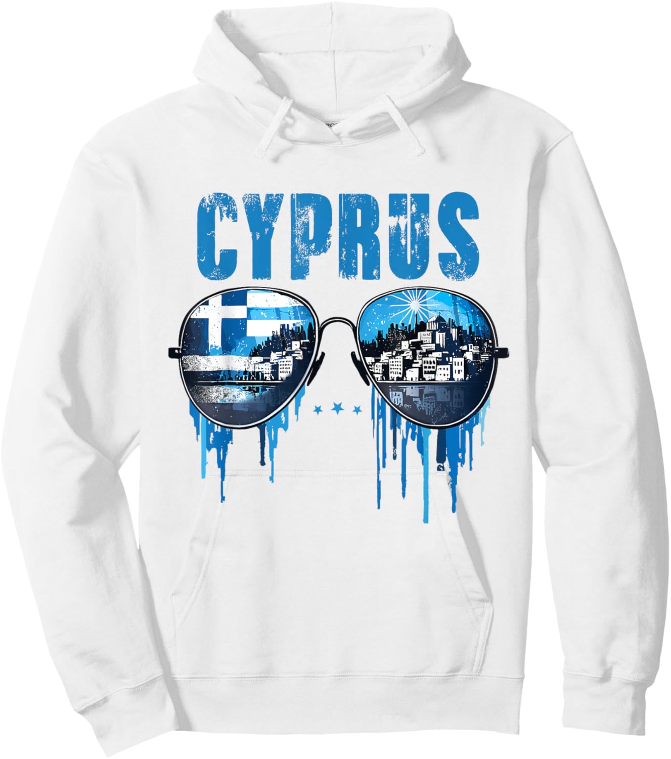 Cyprus Retro Sunglasses Hoodie - Hoodie | White