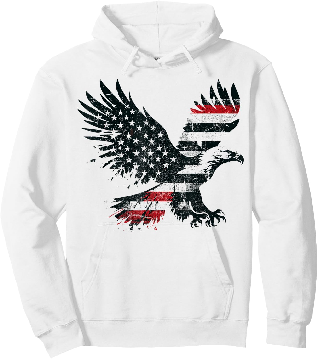 Bald Eagle Mullet Merica American Flag Patriotic 4th Of July Men Hoodie - Hoodie | White
