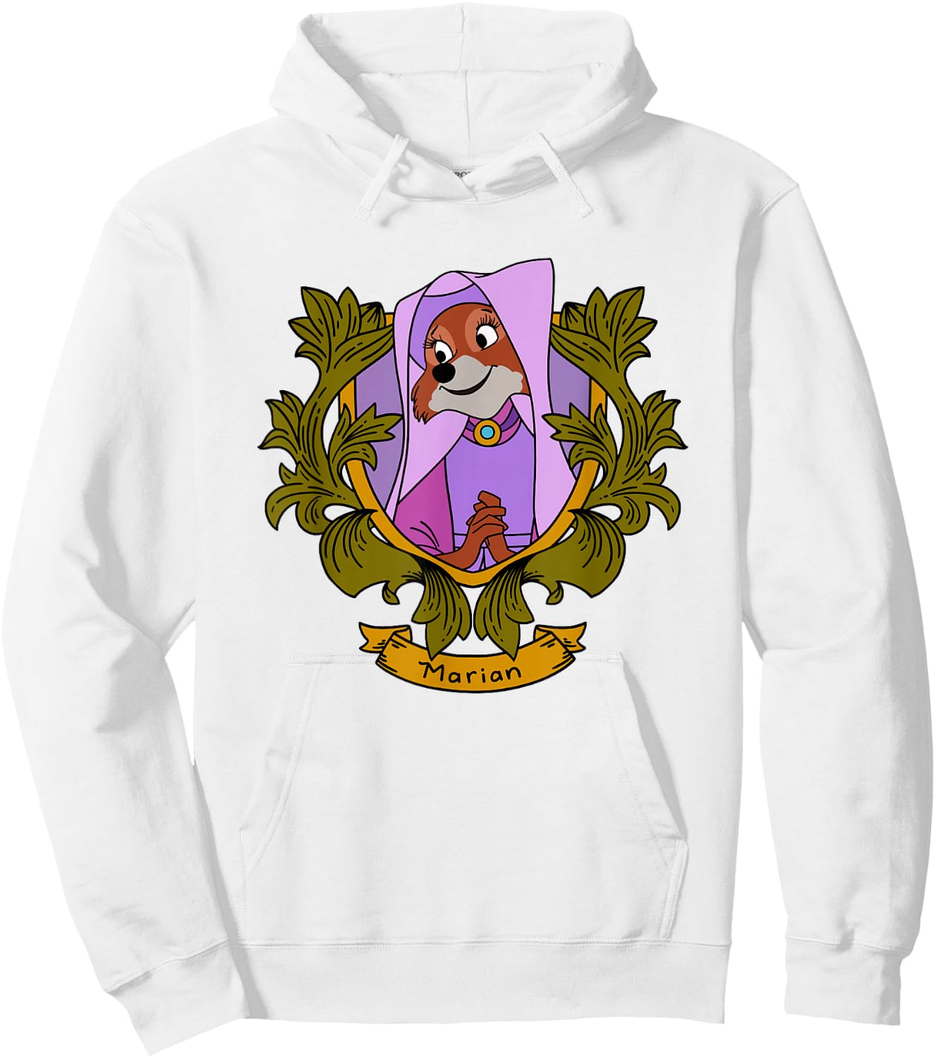 Disney Robin Hood Marian Vintage Floral Portrait Hoodie - Hoodie | White