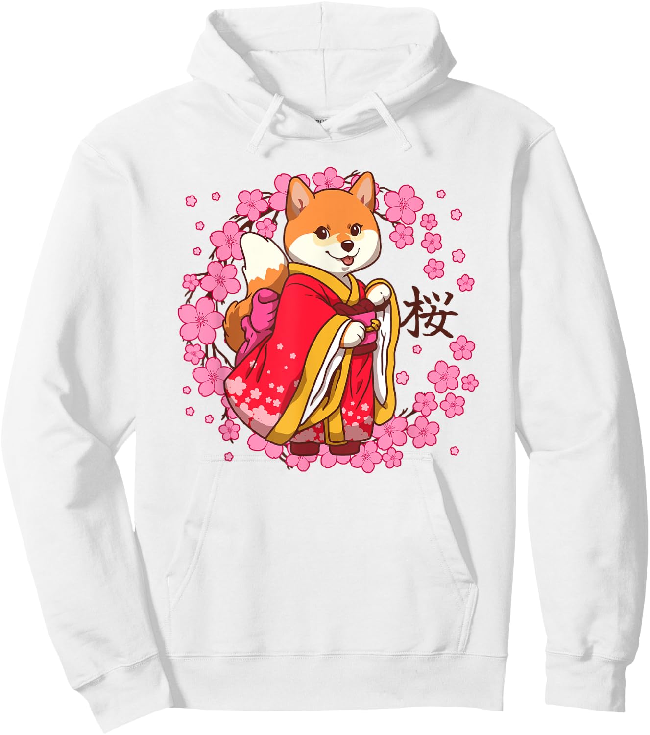 Kawaii Dog SAKURA 桜 Spring Hoodie - Hoodie | White
