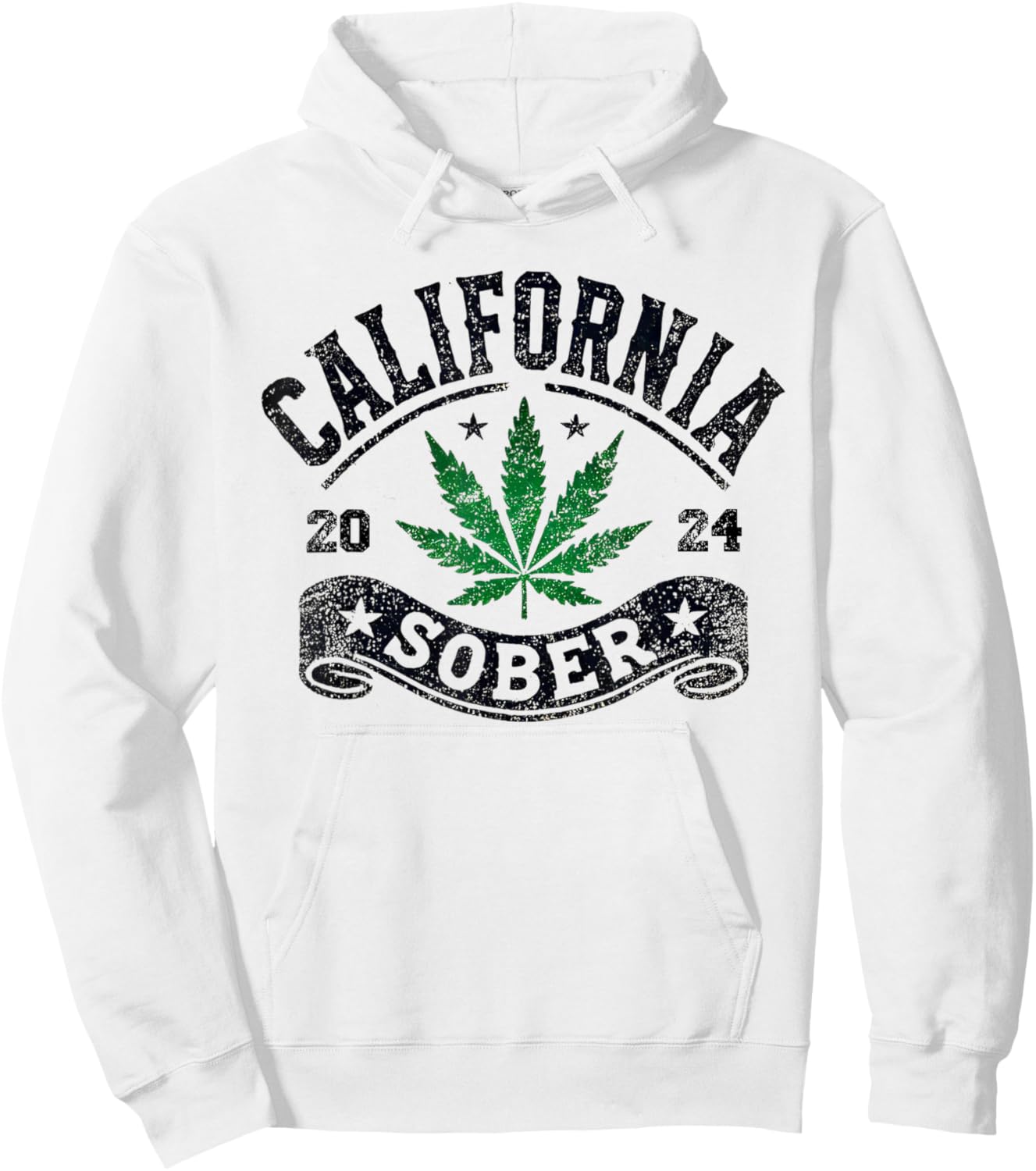 California Sober Funny Weed Sobriety Hoodie - Hoodie | White