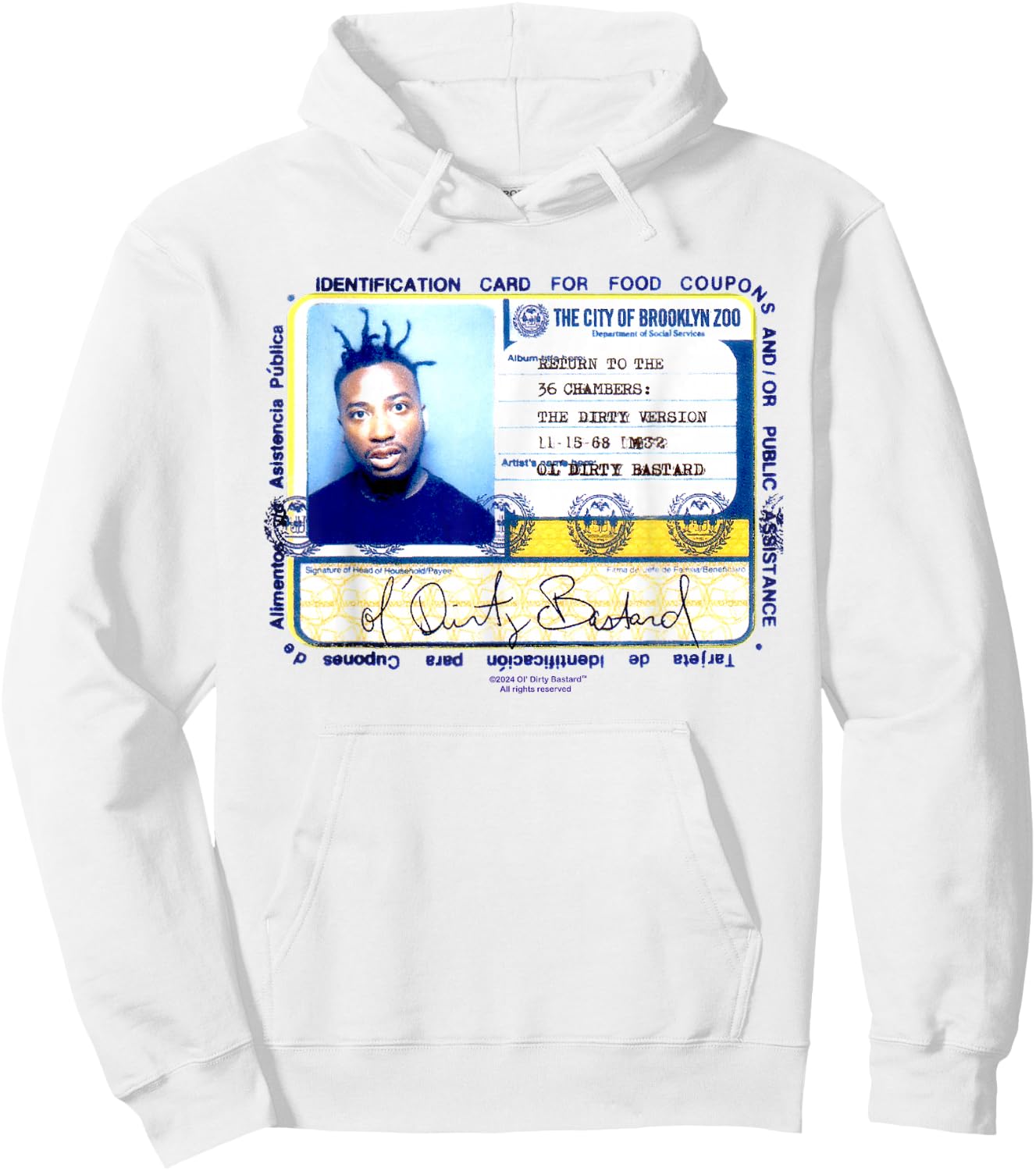 ODB Ol Dirty Ba-ard ID Return 36 Chambers Art Brooklyn Zoo Hoodie - Hoodie | White