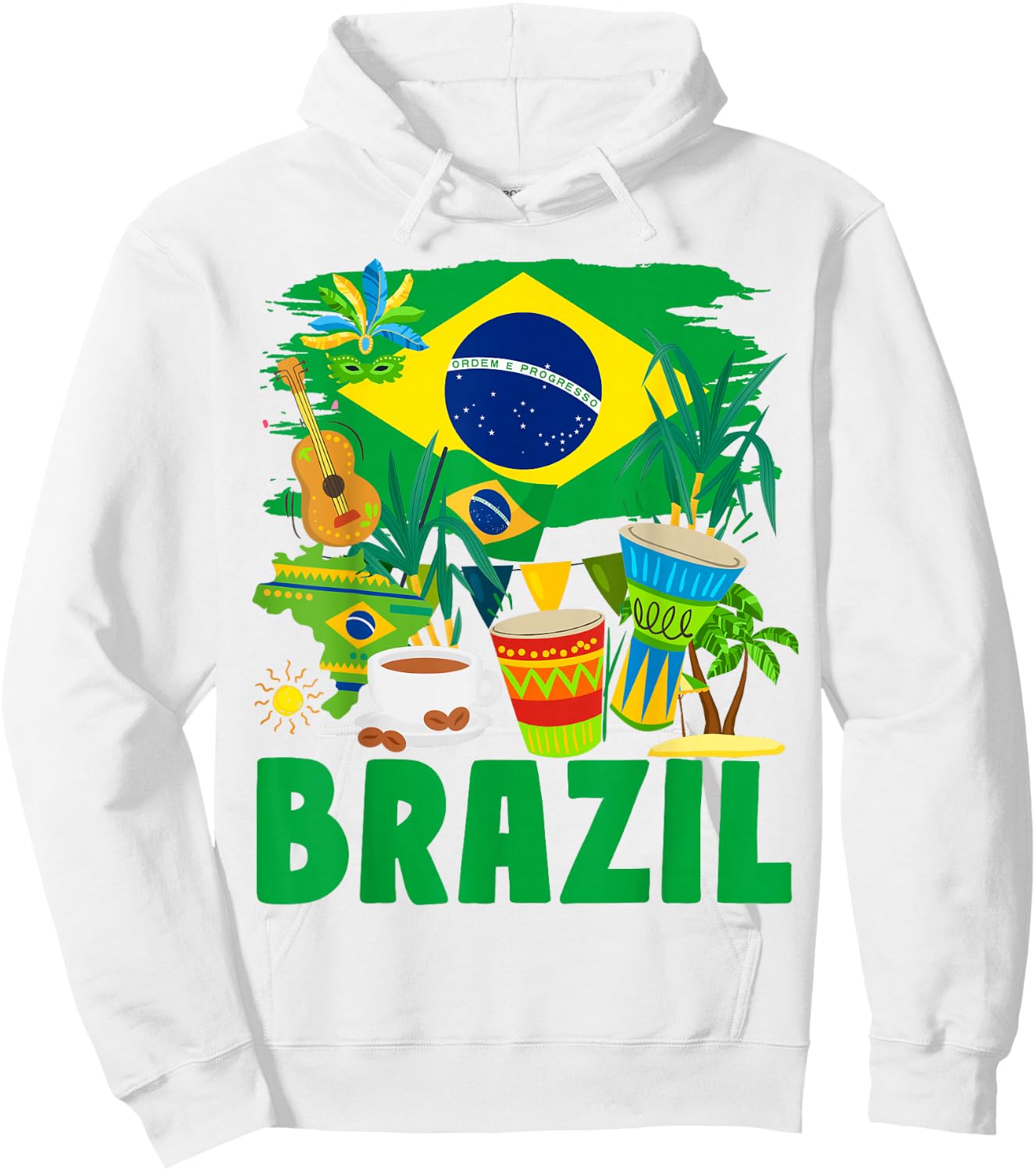 Brazil Flag Outfit Idea For Kids Brasil & Brazilian Flag Hoodie - Hoodie | White
