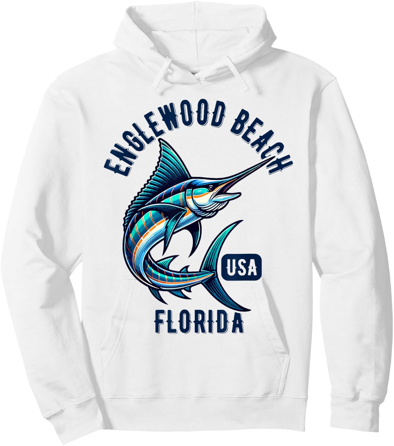 Englewood Beach Florida USA Fishing Design Hoodie - Hoodie | White