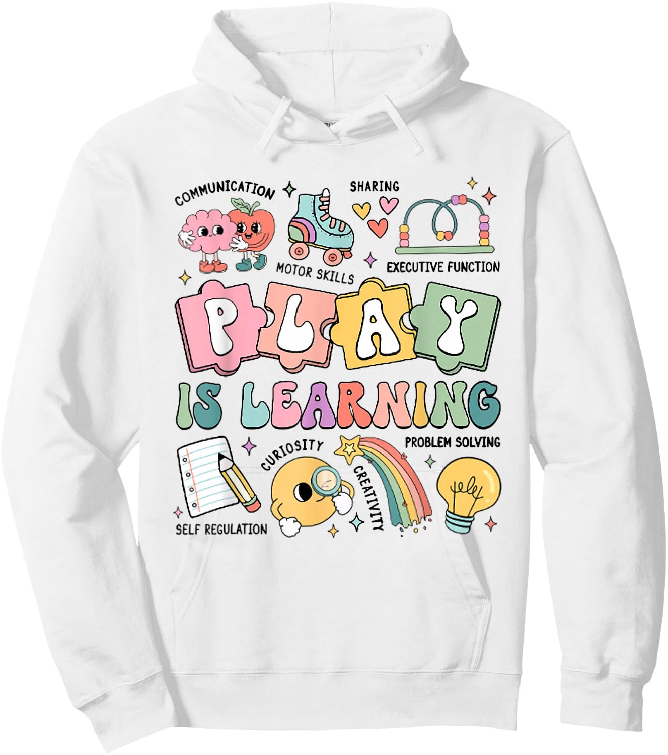 Retro Play Is Learning Kindergarten Teacher Team Women Hoodie - Hoodie | White