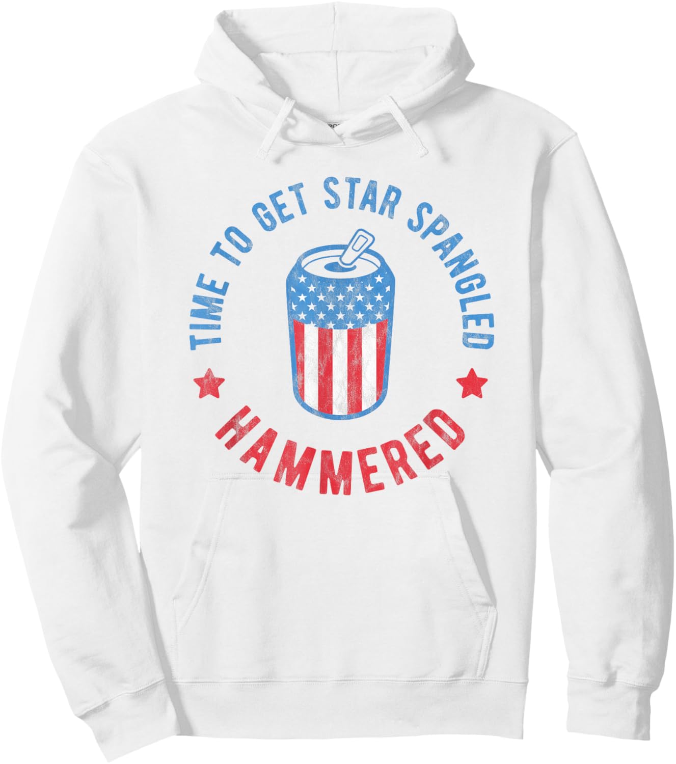 Time to Get Star Spangled Hammered Shirt 4th July Drinking Hoodie - Hoodie | White