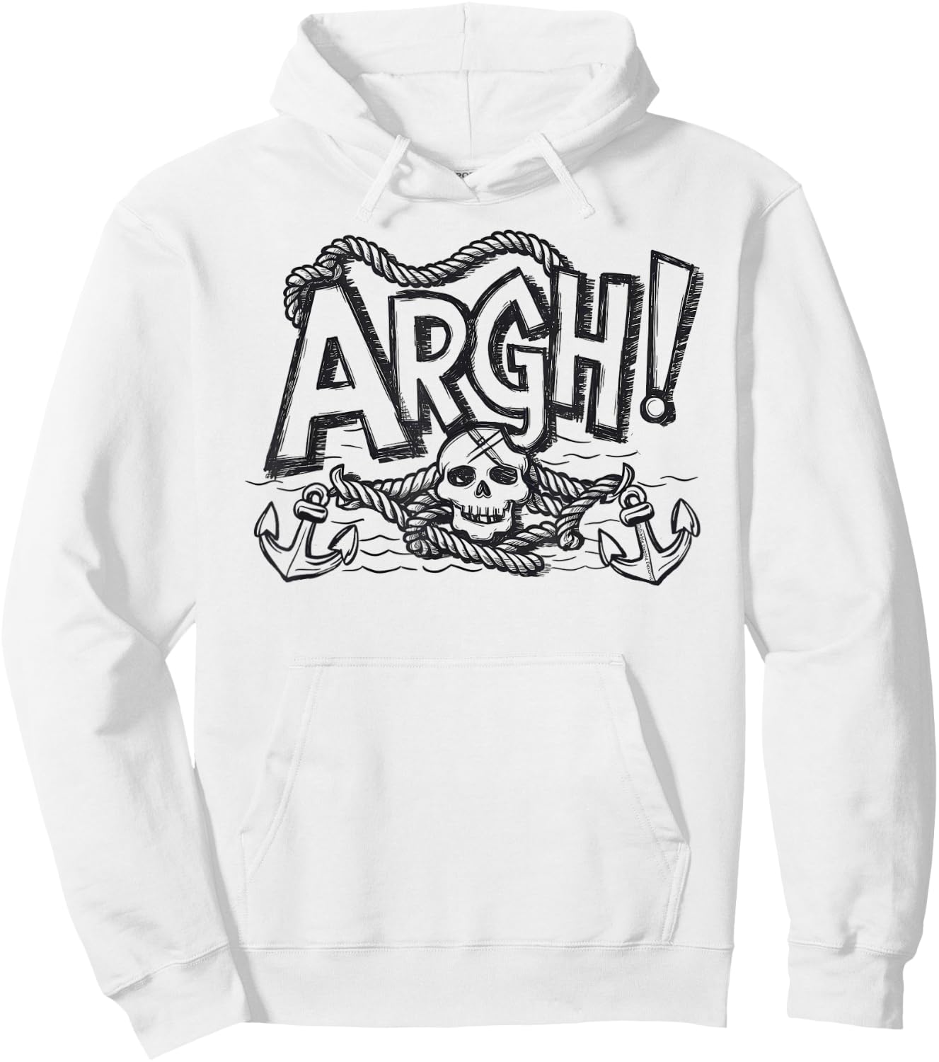 Fun ARGH Pirate Style Pirate Costume ARGH Pirate Hoodie - Hoodie | White