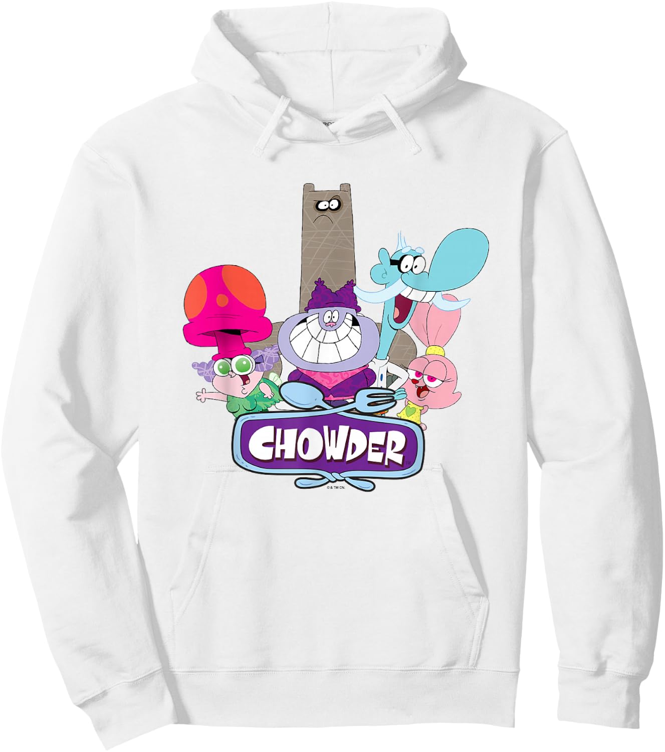 Chowder Main Characters Group Shot Logo Hoodie - Hoodie | White