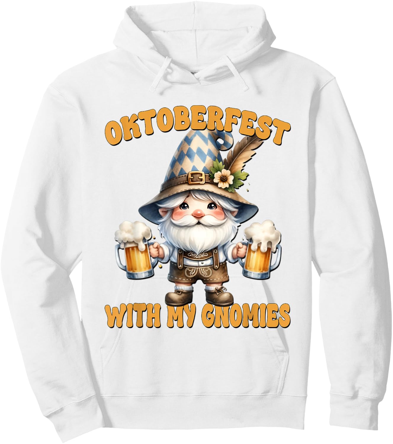 German Gnome Large Beer Mugs With Handle For Octoberfest Hoodie - Hoodie | White