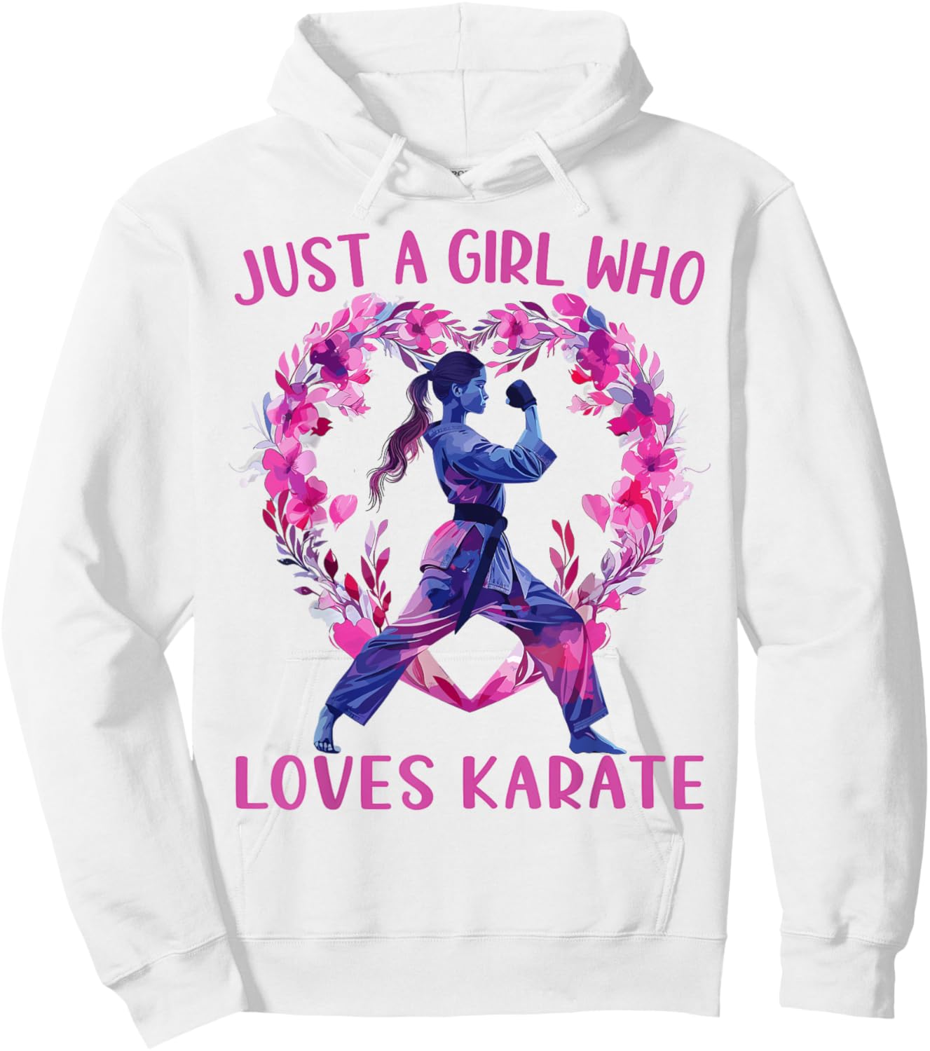 Just A Girl Who Loves Karate Cute Karate Lovers Gift Hoodie - Hoodie | White